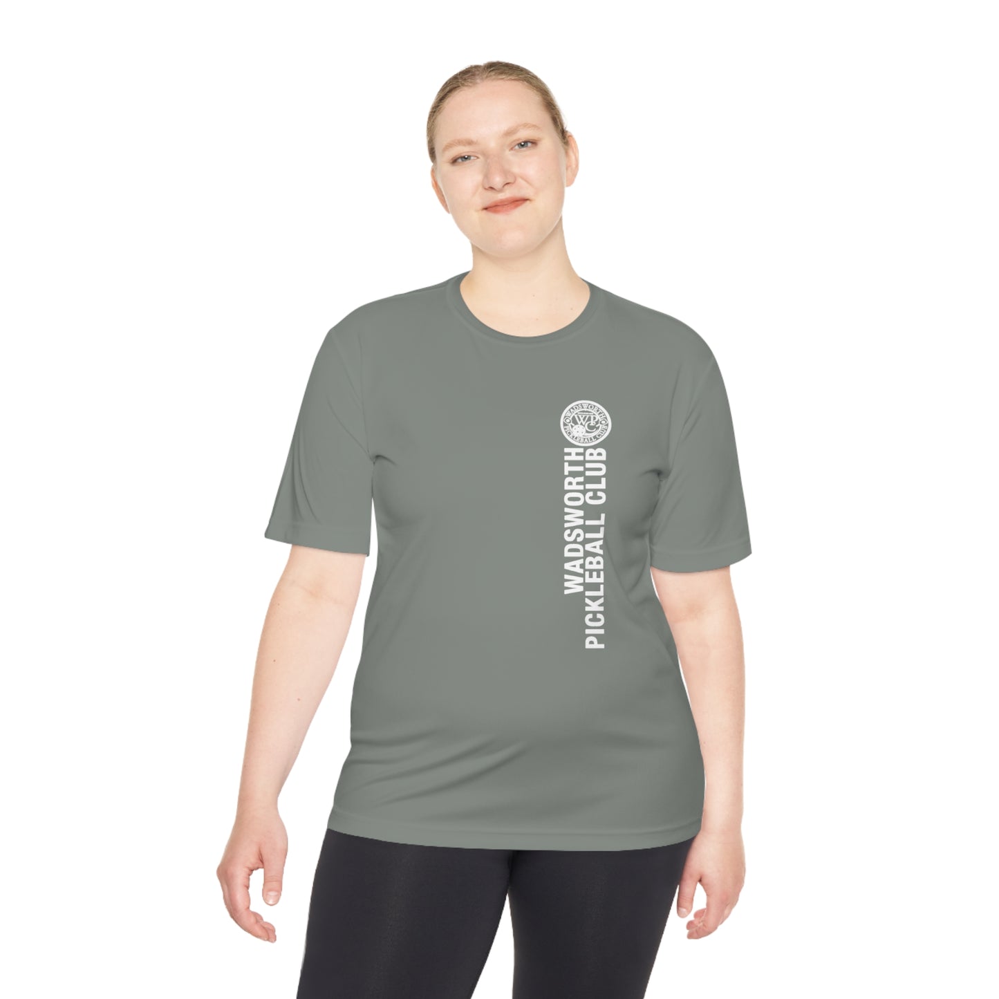WPC WHITE-GRAY VERTICAL LOGO SPORT-TEK (FRONT & LOGO BACK) - Unisex Moisture Wicking Tee