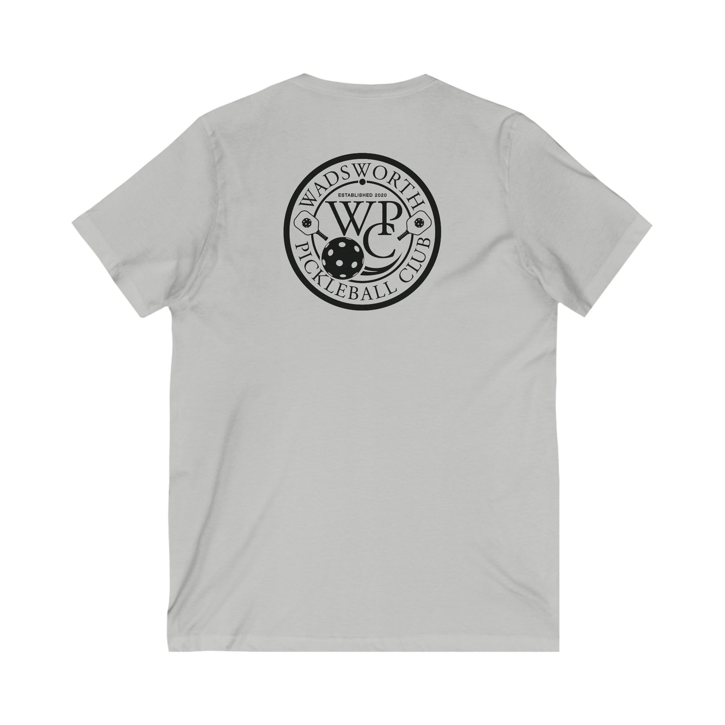 WPC WHITE-BLACK VERTICAL LOGO (FRONT & LOGO BACK) - Unisex Jersey Short Sleeve V-Neck Tee