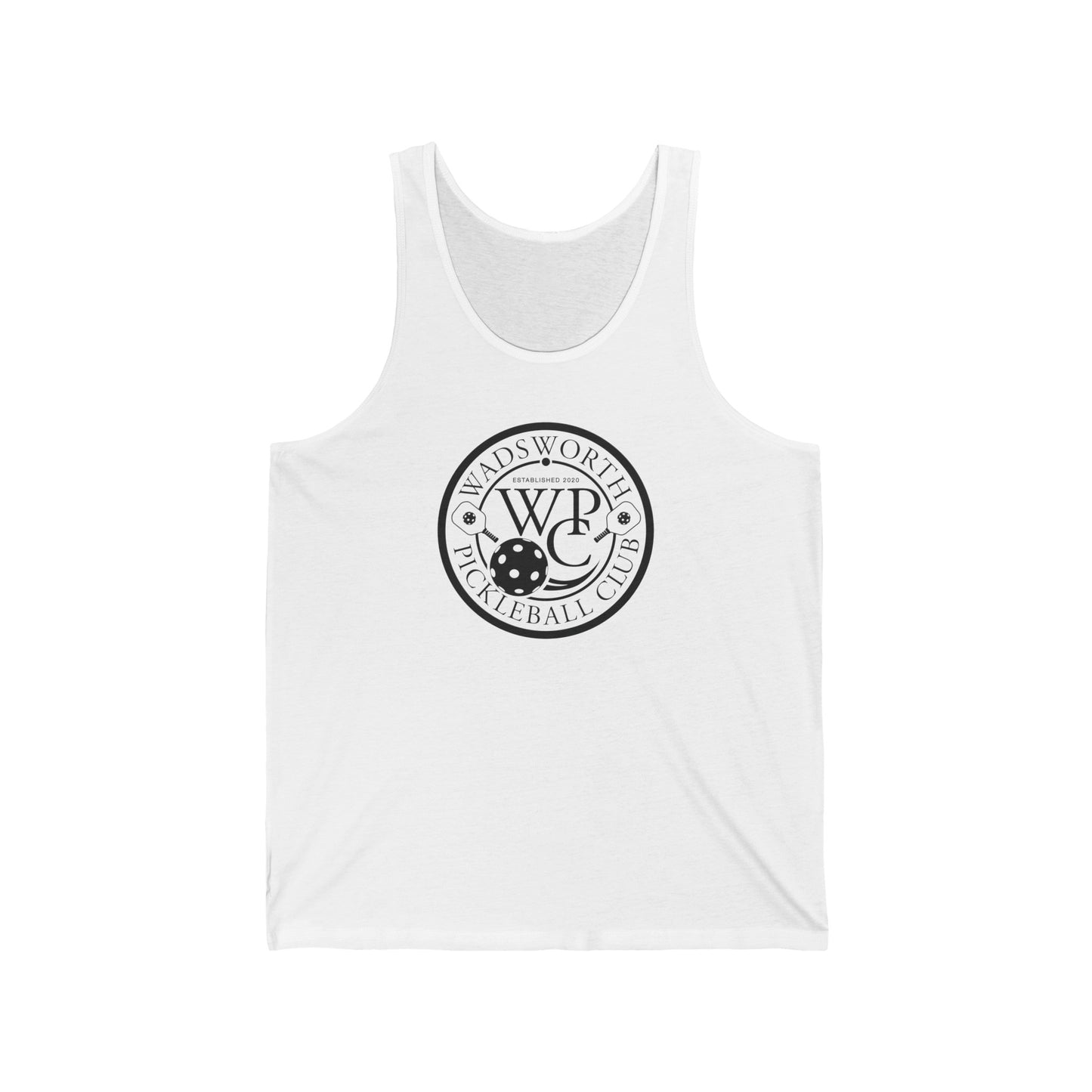WPC WHITE-BLACK LOGO (FRONT & PICKLEBALL BACK) - Unisex Jersey Tank