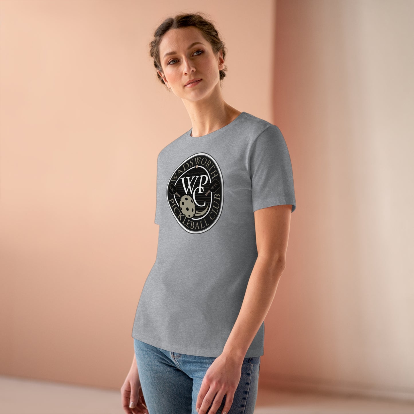 WPC GRAY WHITE, Relaxed Fit Women's T-shirt