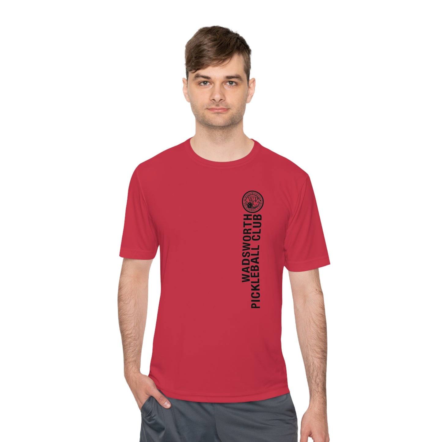 WPC BLACK VERTICAL LOGO SPORT-TEK (FRONT & LOGO BACK) - Unisex Moisture Wicking Tee