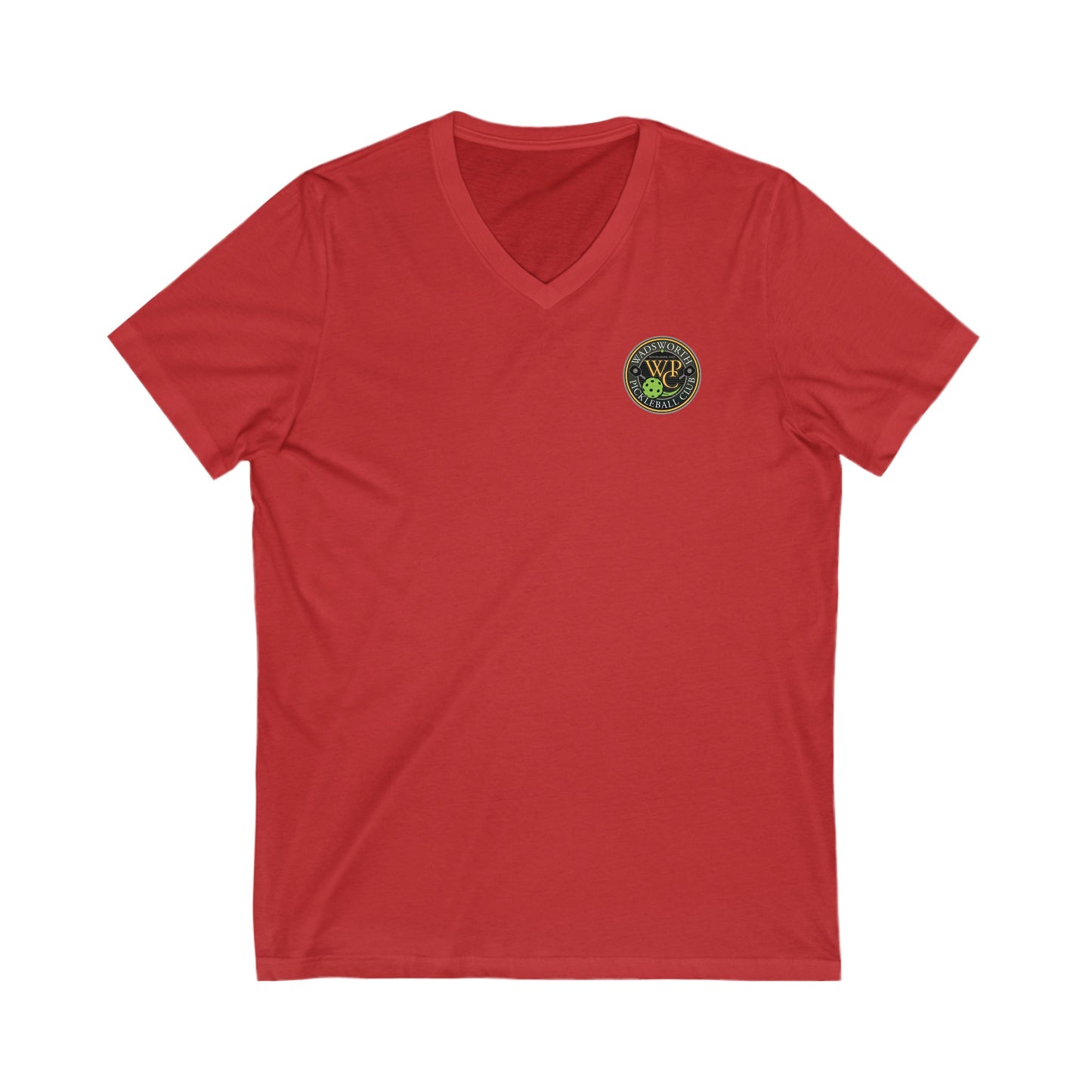 WPC COLOR POCKET LOGO (FRONT & PICKLEBALL BACK) V-NECK - Unisex Jersey Short Sleeve V-Neck Tee