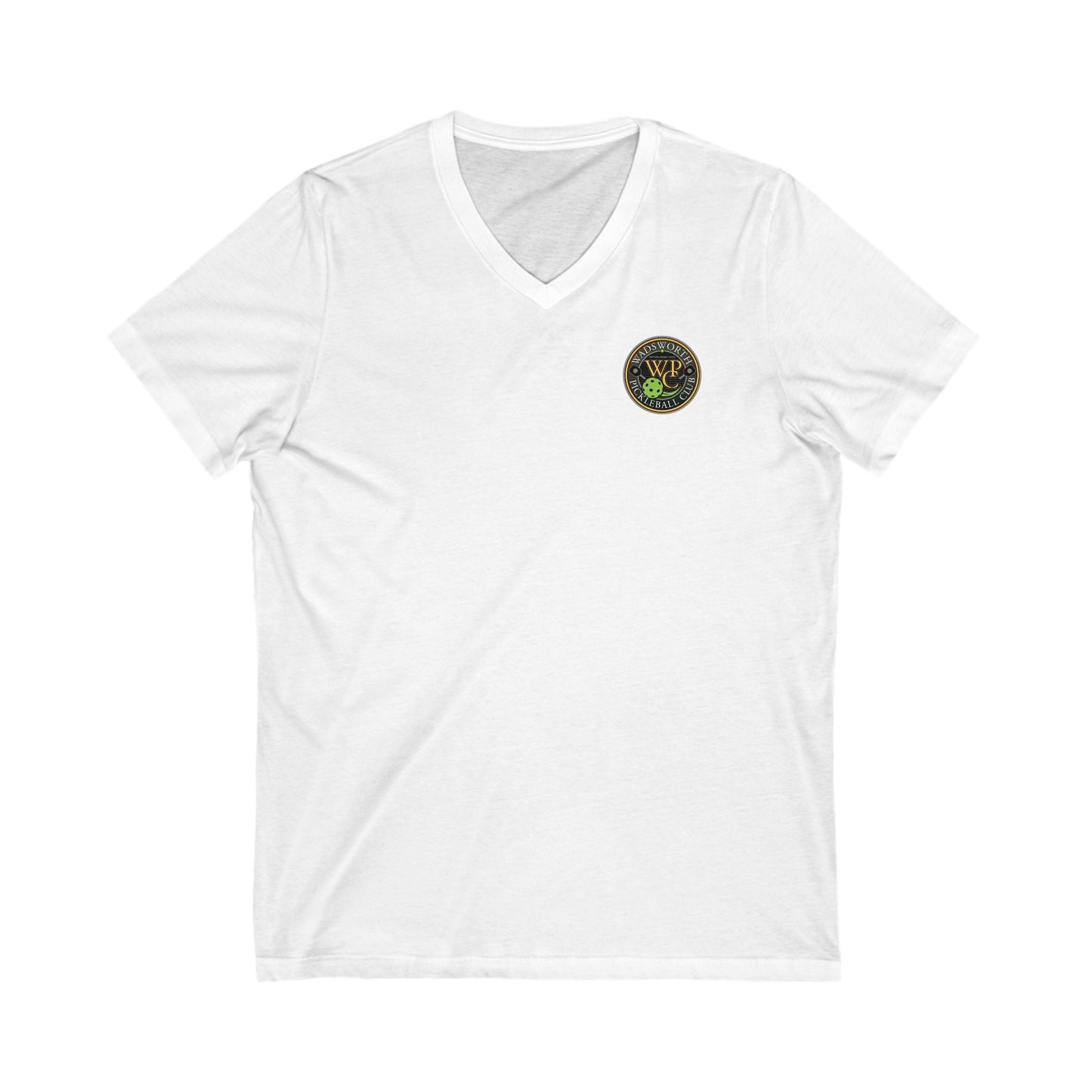 WPC COLOR POCKET LOGO (FRONT & PICKLEBALL BACK) V-NECK - Unisex Jersey Short Sleeve V-Neck Tee