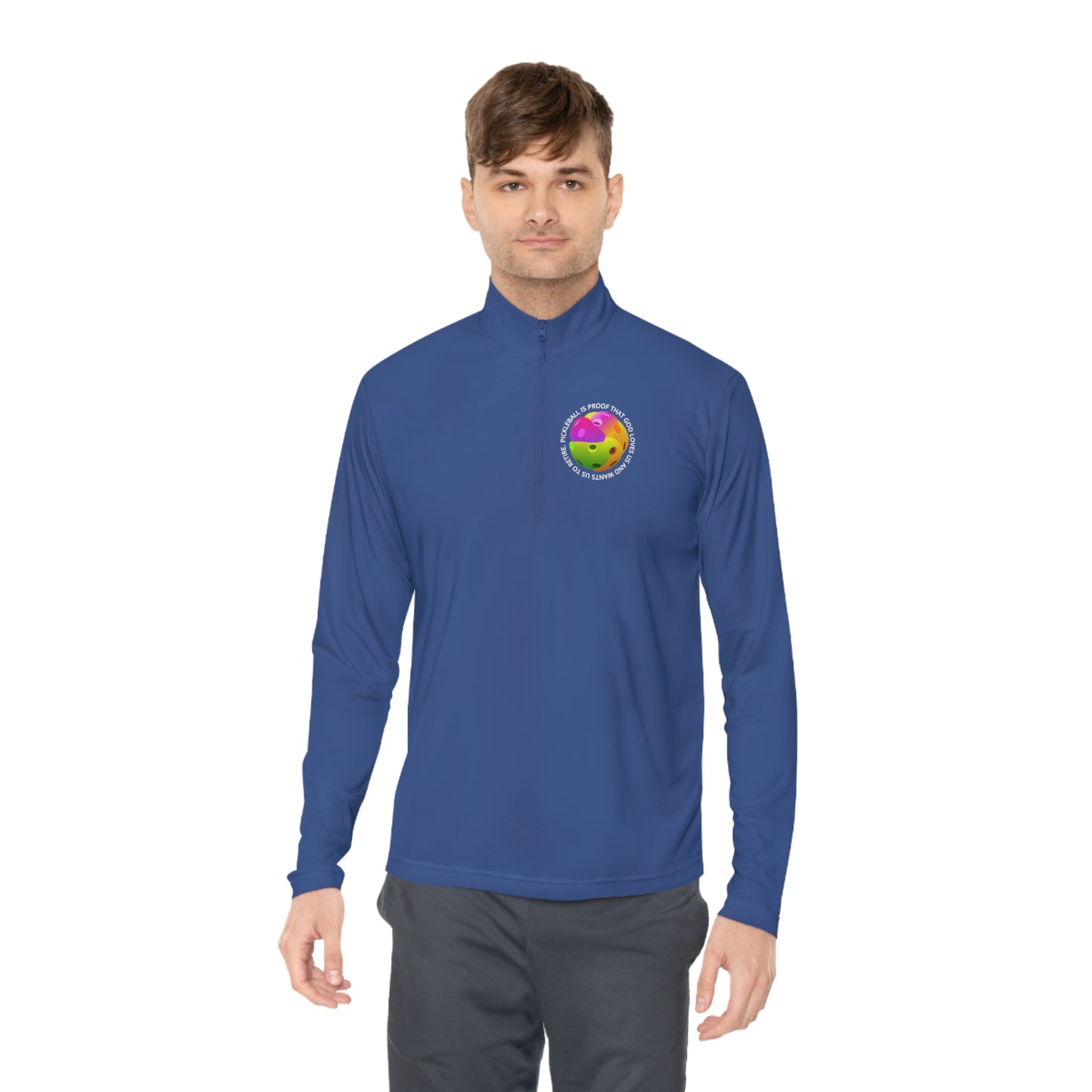 PICKLEBALL, PROOF GOD LOVES US AND..., SPORT-TEK: Unisex Quarter-zip Pullover