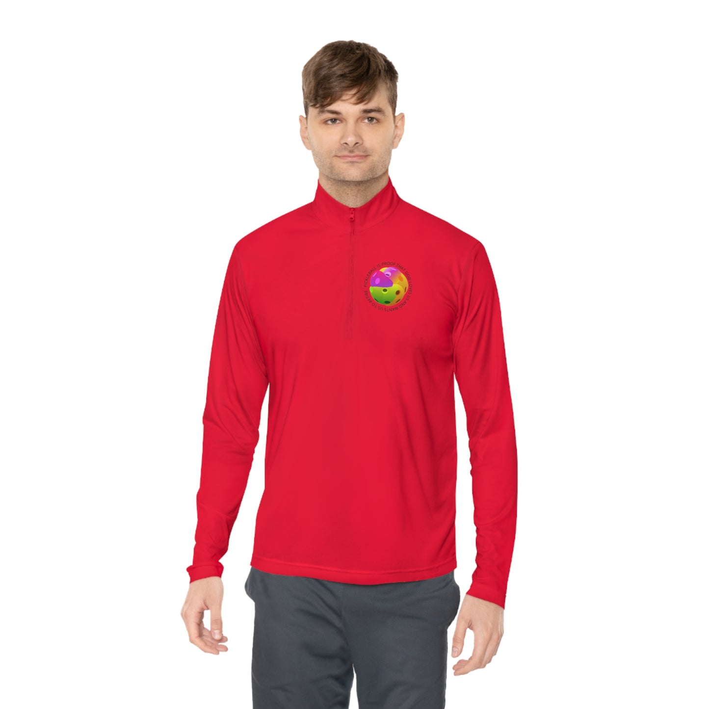 PICKLEBALL, PROOF GOD LOVES US AND..., SPORT-TEK: Unisex Quarter-zip Pullover