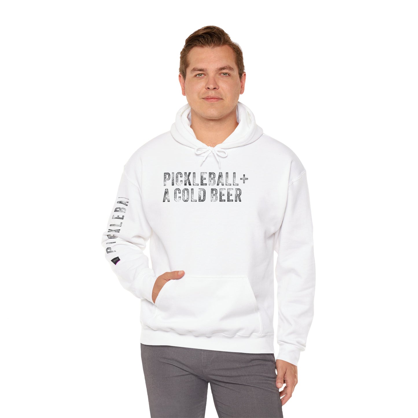 PICKLEBALL + COLD BEER, Unisex Heavy Blend™ Hooded Sweatshirt