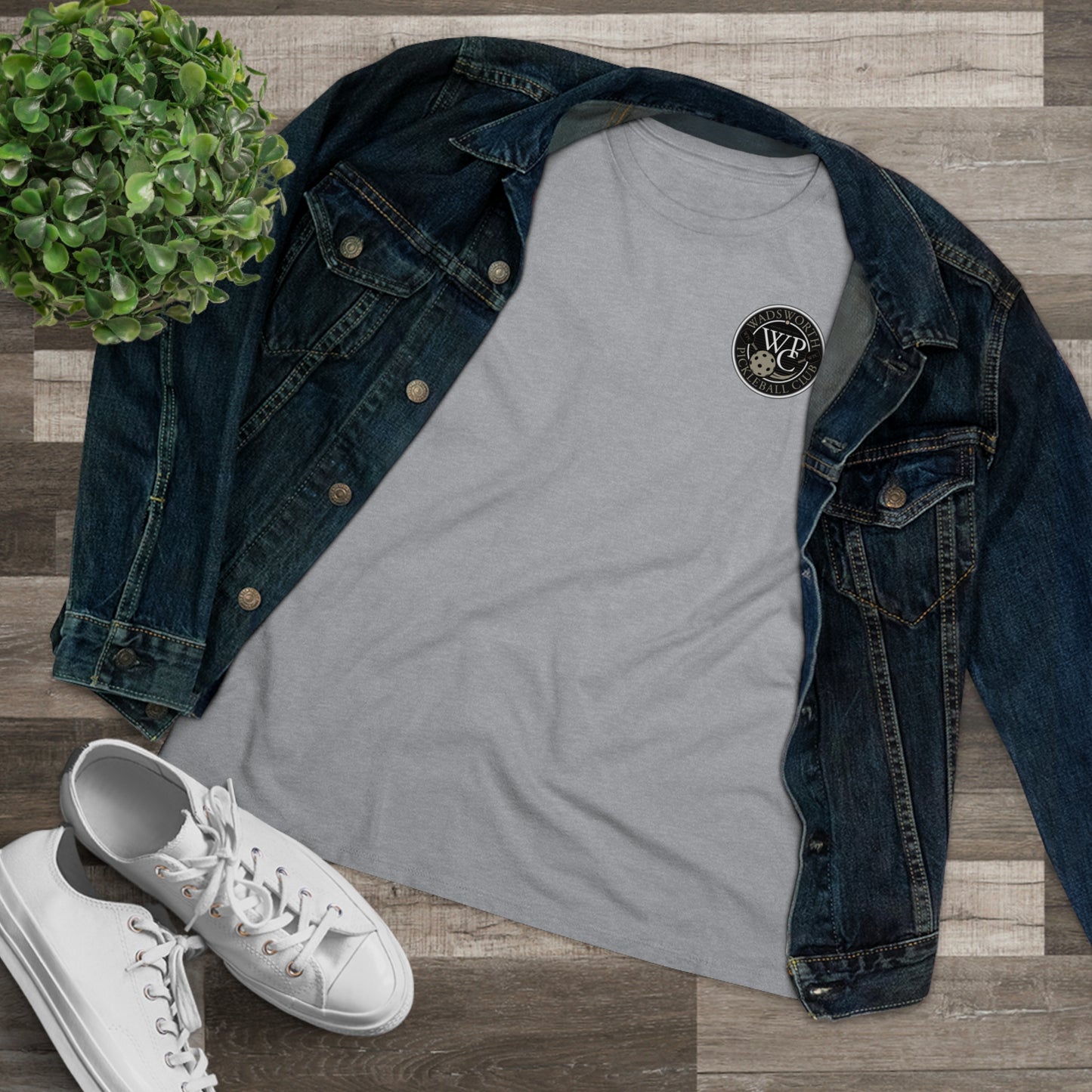 WPC GRAY WHITE, Relaxed Fit Women's T-shirt