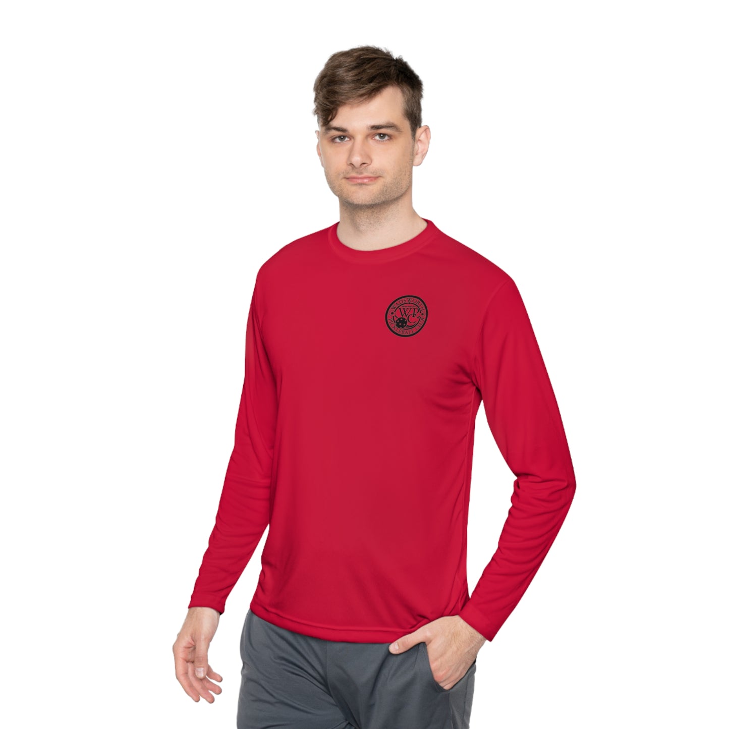 WPC WHITE-BLACK LOGOS SPORT-TEK (FRONT & BACK) - Unisex Lightweight Long Sleeve Tee