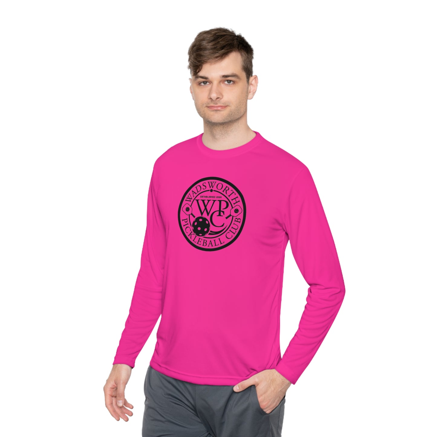 WPC BLACK-WHITE LOGO SPORT-TEK (FRONT & PICKLEBALL BACK) - Unisex Lightweight Long Sleeve Tee
