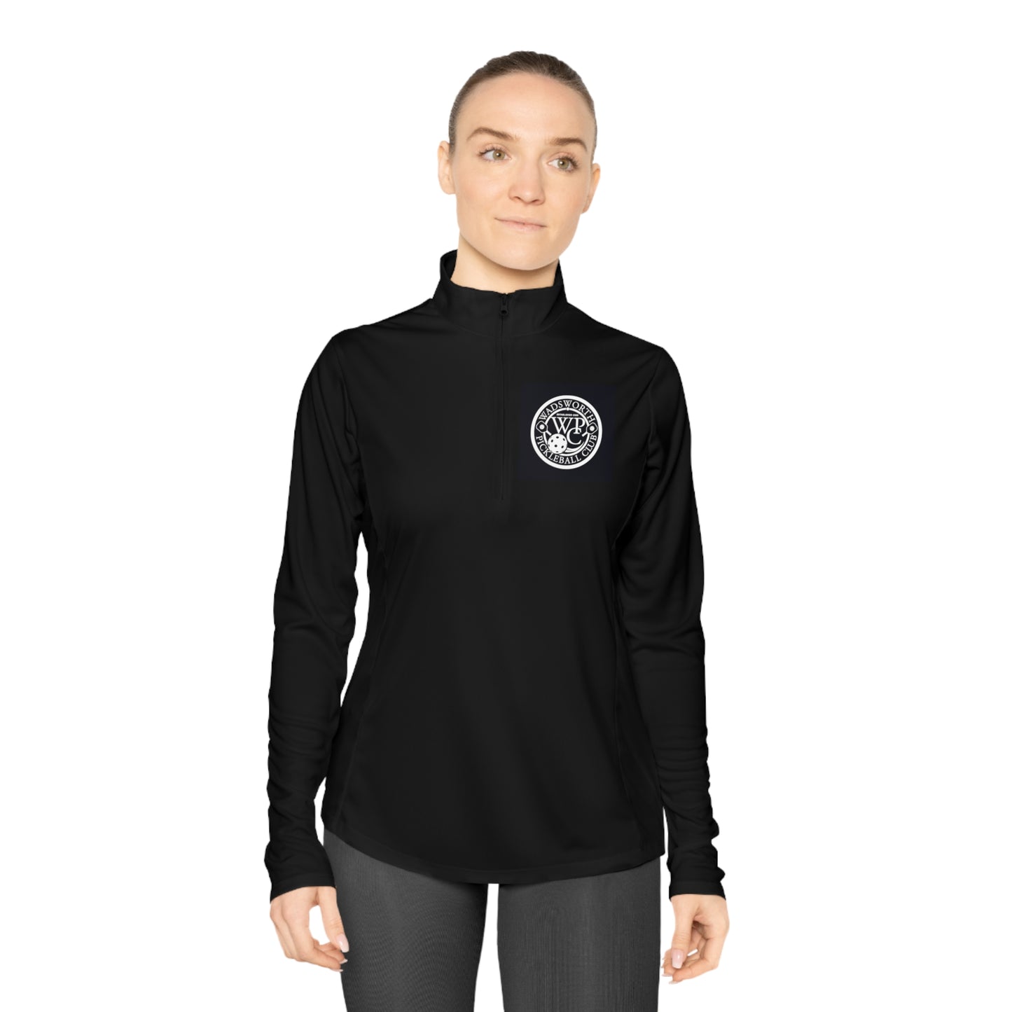 WPC BLACK-WHITE LOGOS LADIES SPORT-TEK (FRONT & BACK) - Ladies Quarter-Zip Pullover