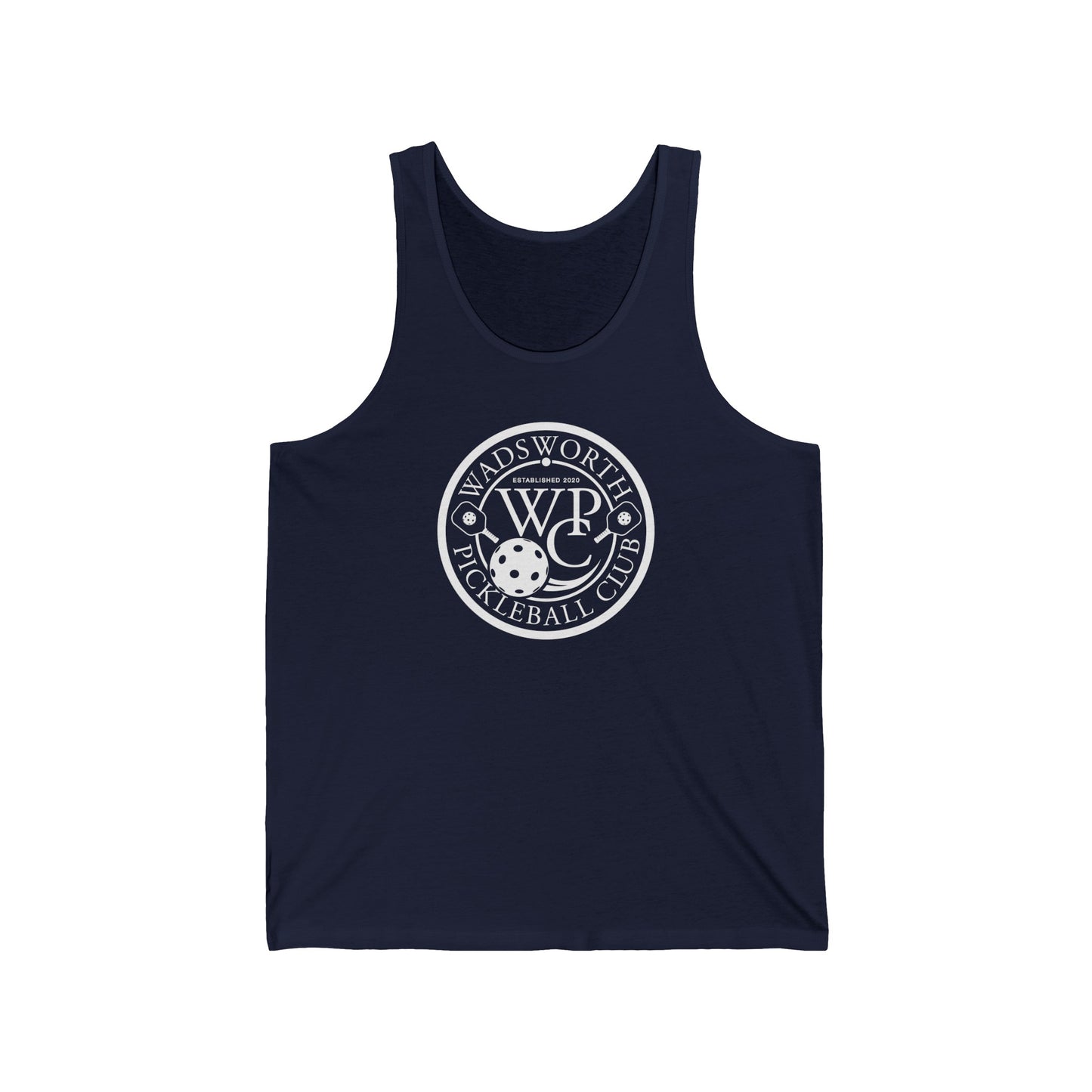 WPC WHITE-BLACK LOGO (FRONT & PICKLEBALL BACK) - Unisex Jersey Tank