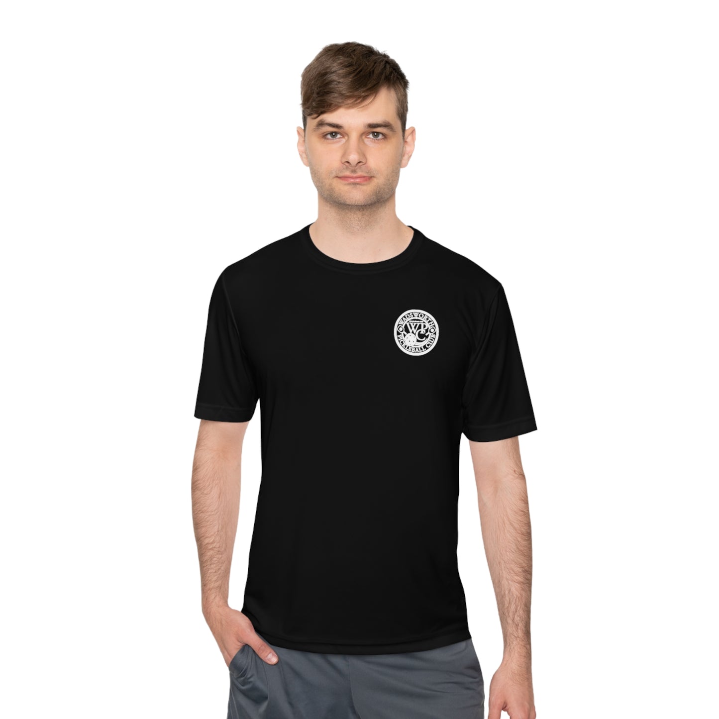 WPC BLACK-WHITE POCKET LOGO SPORT-TEK (FRONT & LOGO BACK) - Unisex Moisture Wicking Tee
