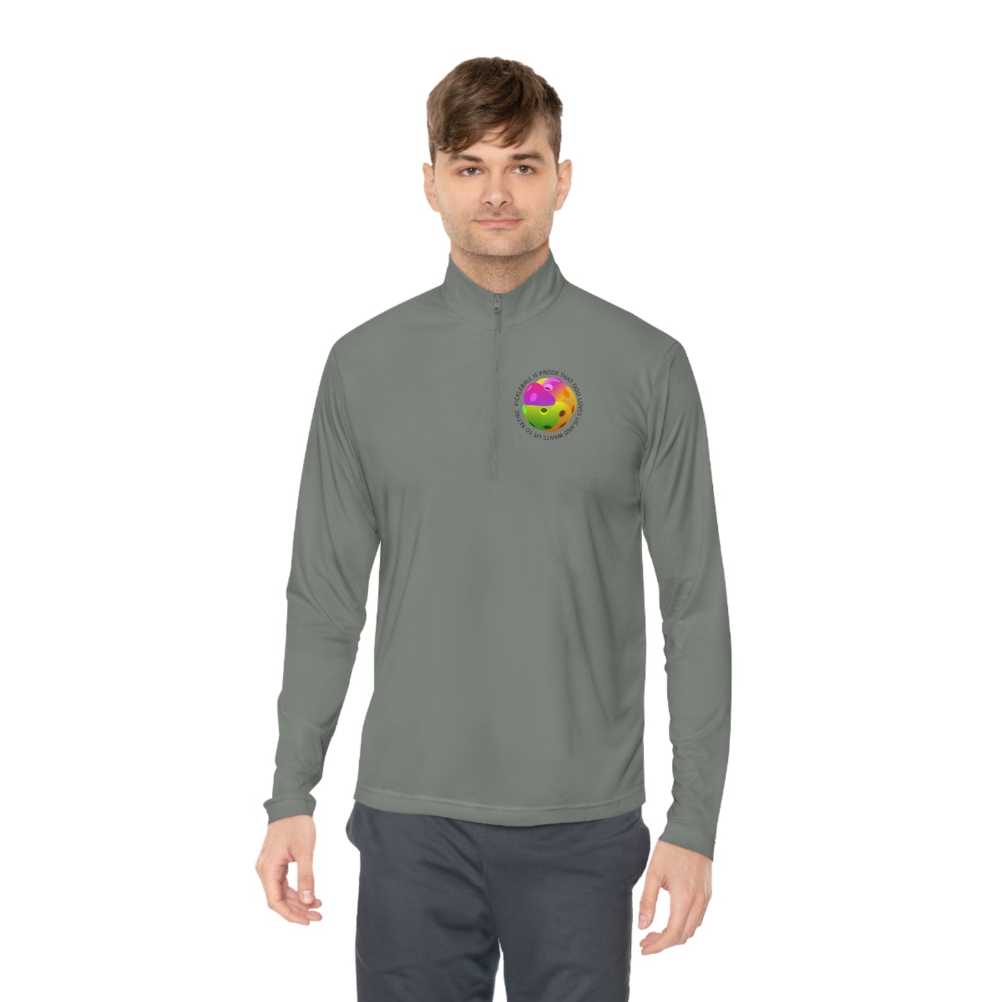 PICKLEBALL, PROOF GOD LOVES US AND..., SPORT-TEK: Unisex Quarter-zip Pullover