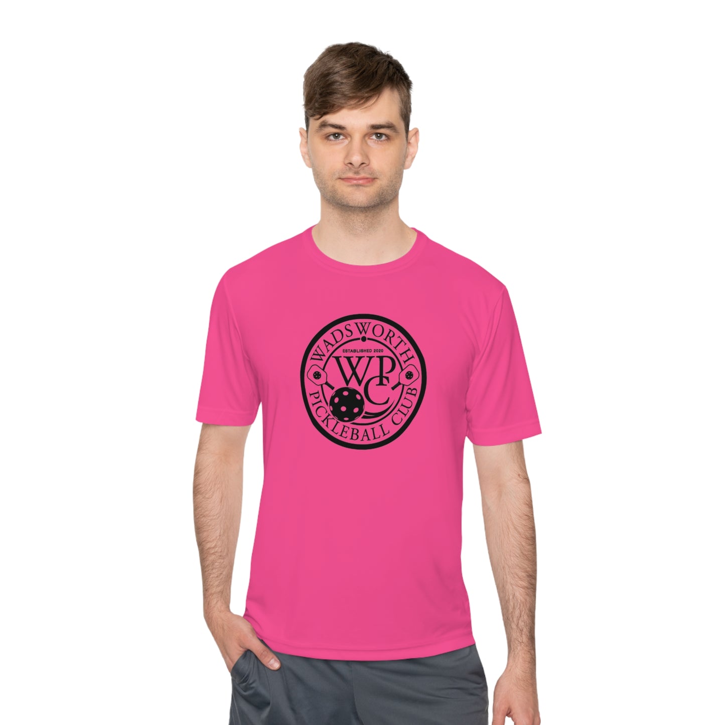 WPC BLACK-WHITE LOGO SPORT-TEK (FRONT & PICKLEBALL BACK) - Unisex Moisture Wicking Tee