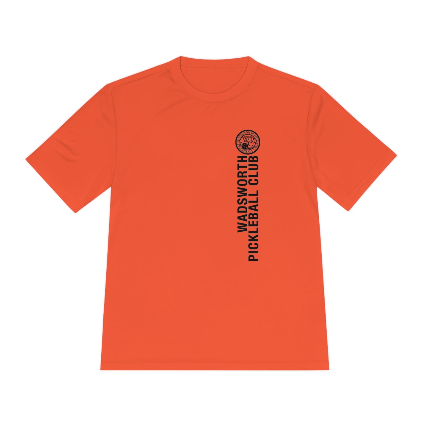 WPC BLACK VERTICAL LOGO SPORT-TEK (FRONT & LOGO BACK) - Unisex Moisture Wicking Tee