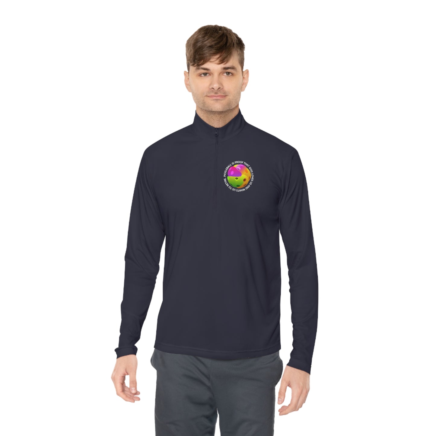 PICKLEBALL, PROOF GOD LOVES US AND..., SPORT-TEK: Unisex Quarter-zip Pullover