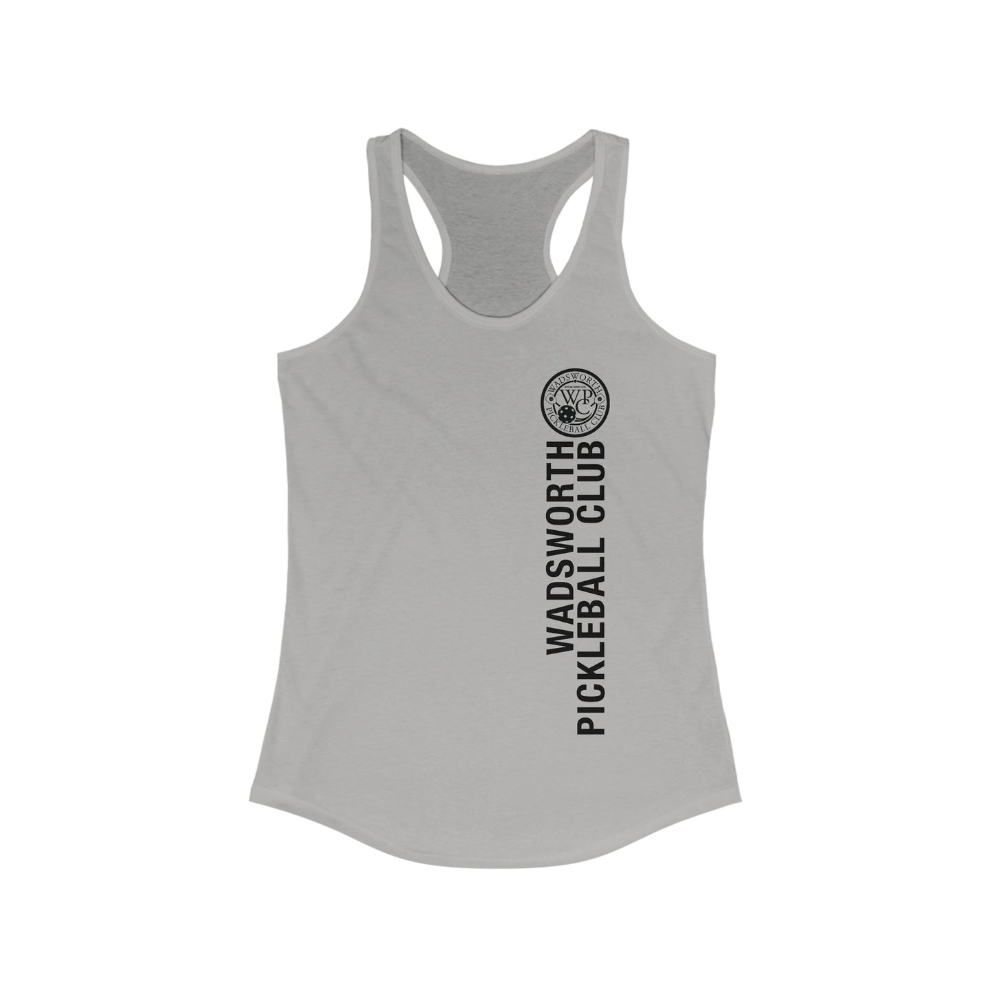 WPC WHITE-BLACK VERTICAL LOGO (FRONT ONLY) Women's Ideal Racerback Tank