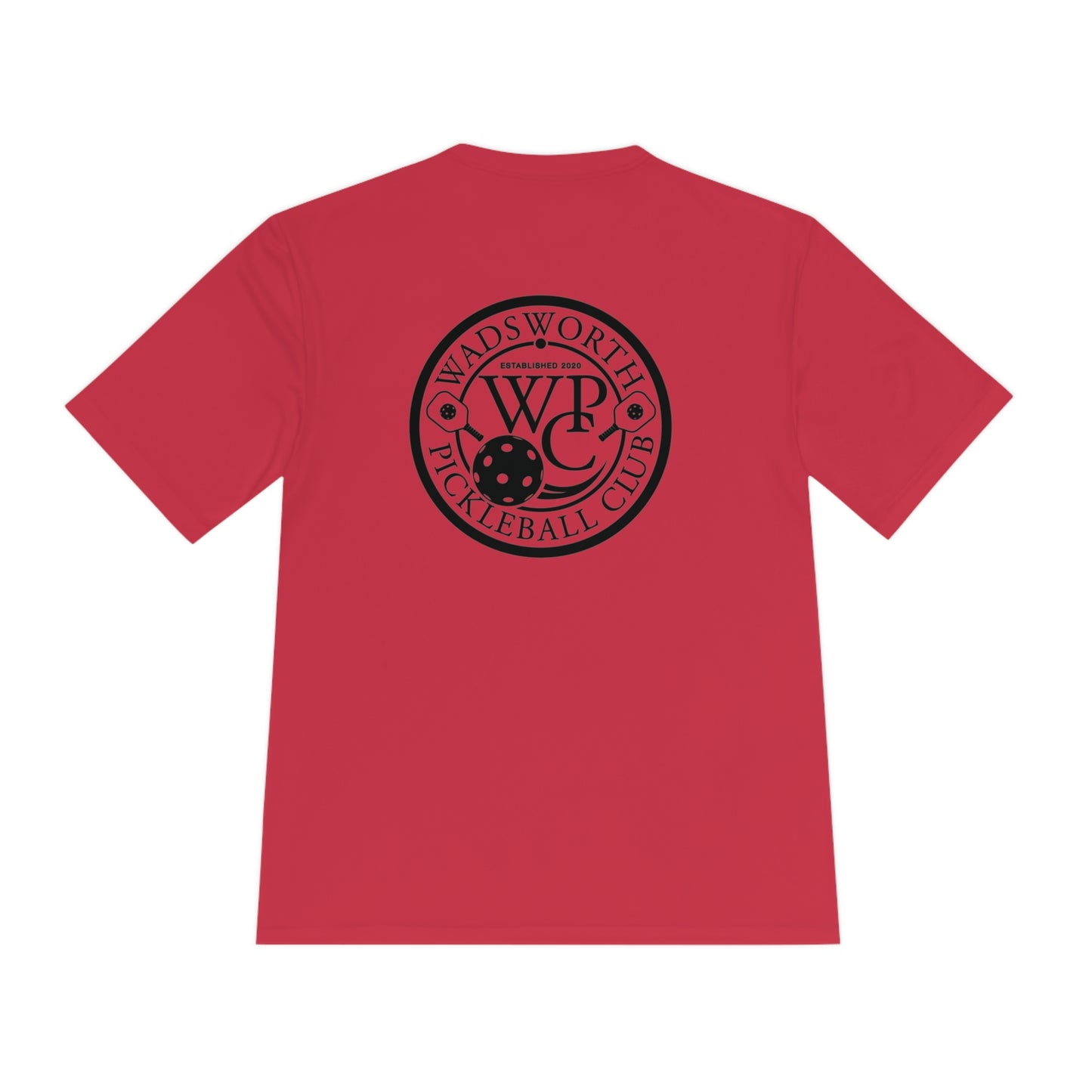 WPC BLACK VERTICAL LOGO SPORT-TEK (FRONT & LOGO BACK) - Unisex Moisture Wicking Tee