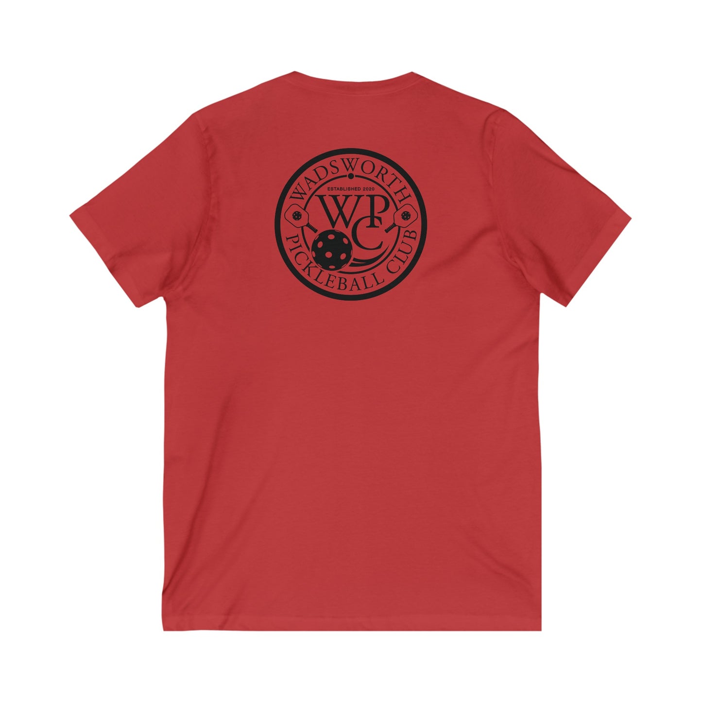 WPC WHITE-BLACK VERTICAL LOGO (FRONT & LOGO BACK) - Unisex Jersey Short Sleeve V-Neck Tee