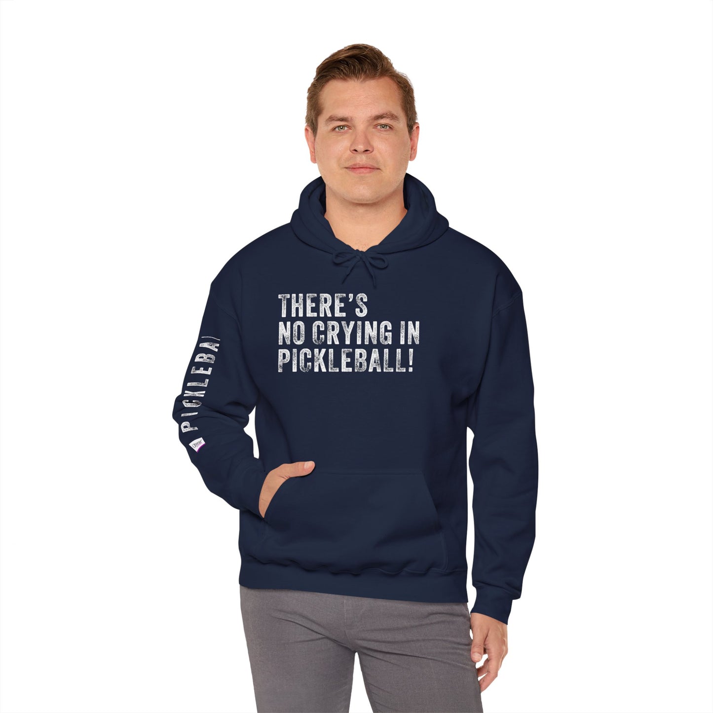 THERE'S NO CRYING IN PICKLEBALL!, Unisex Heavy Blend™ Hooded Sweatshirt