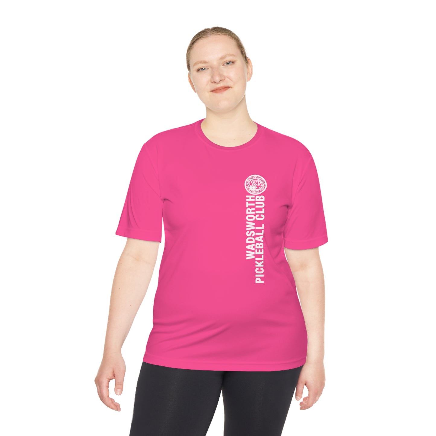WPC WHITE-GRAY VERTICAL LOGO SPORT-TEK (FRONT & LOGO BACK) - Unisex Moisture Wicking Tee