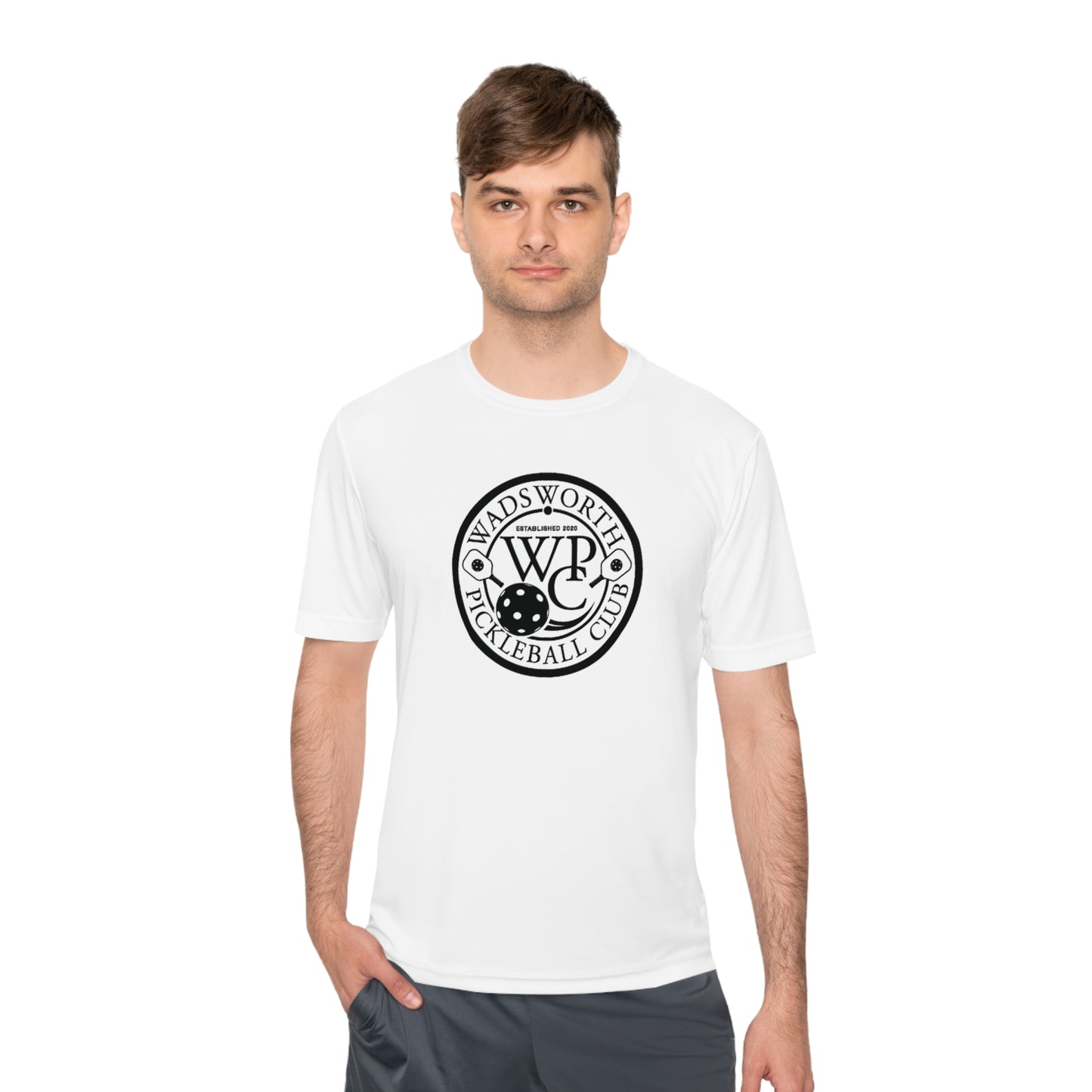 WPC BLACK-WHITE LOGO SPORT-TEK (FRONT & PICKLEBALL BACK) - Unisex Moisture Wicking Tee