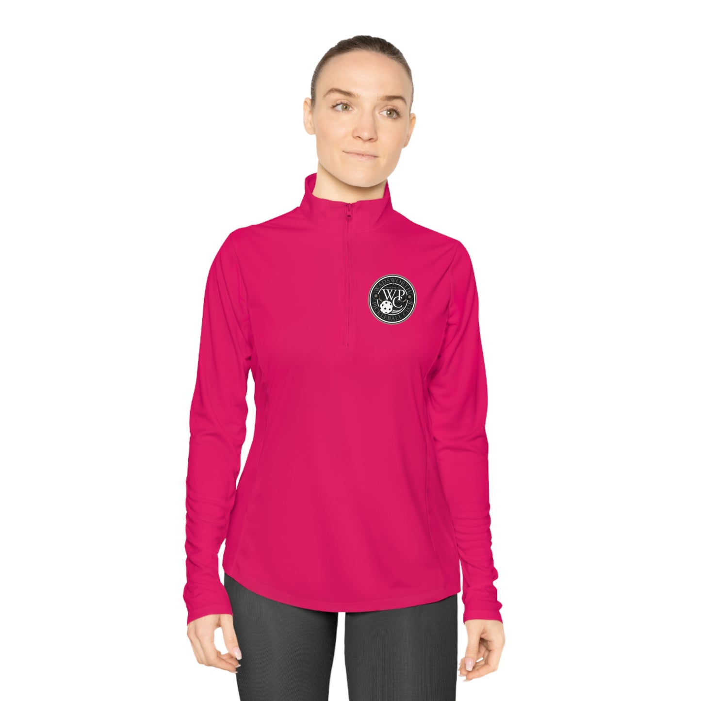 WPC CIRCULAR GRAY LOGOS LADIES SPORT-TEK (FRONT & BACK) - Ladies Quarter-Zip Pullover