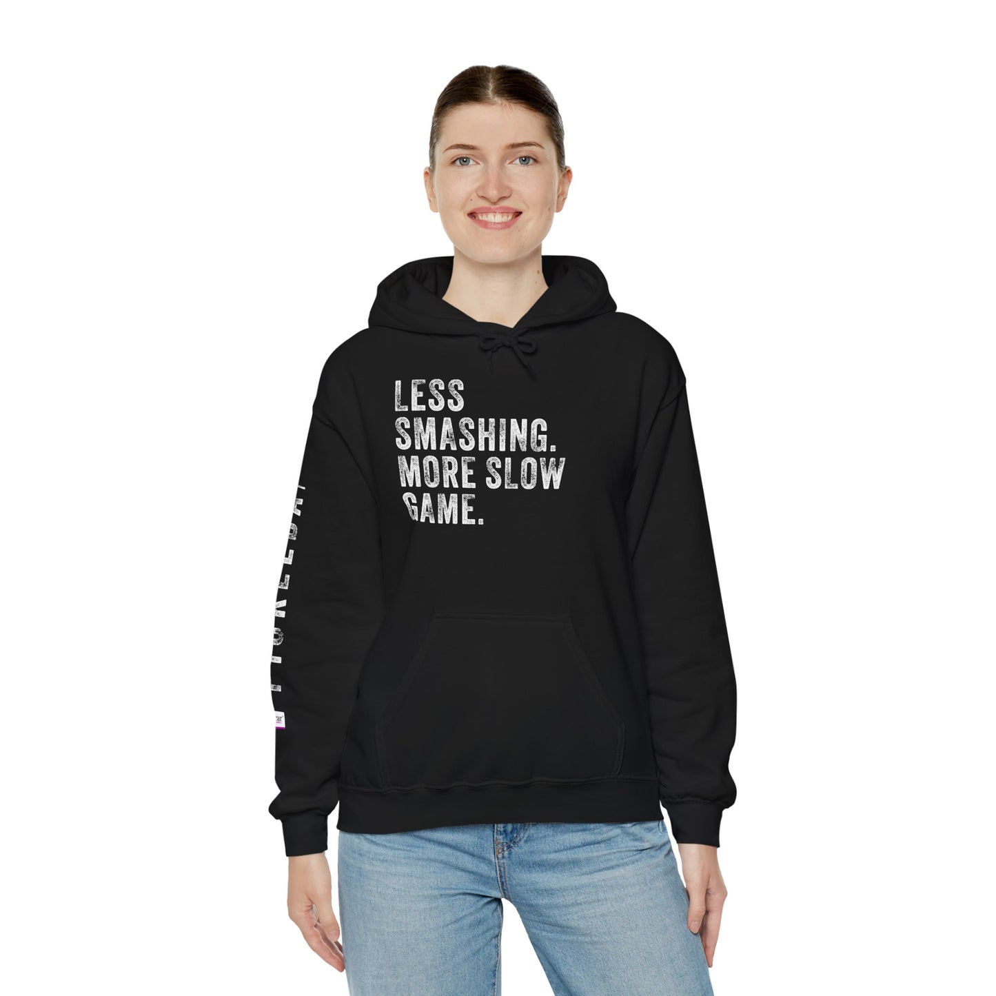 LESS SMASHING. MORE SLOW GAME. Unisex Heavy Blend™ Hooded Sweatshirt