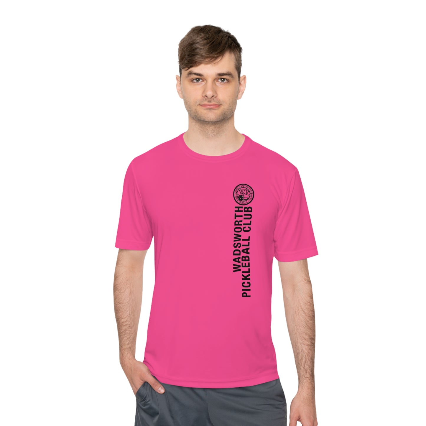 WPC BLACK VERTICAL LOGO SPORT-TEK (FRONT & LOGO BACK) - Unisex Moisture Wicking Tee