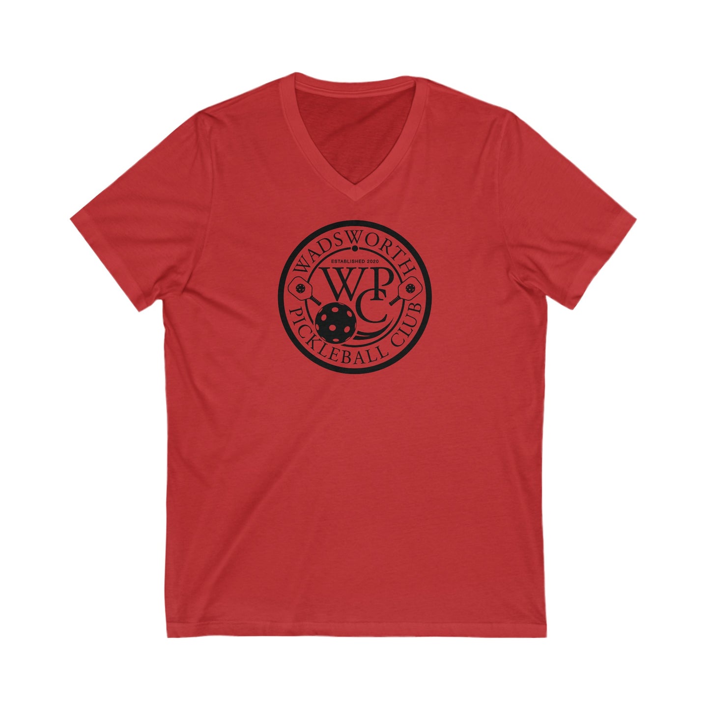 WPC WHITE-BLACK LOGO (FRONT ONLY) - Unisex Jersey Short Sleeve V-Neck Tee