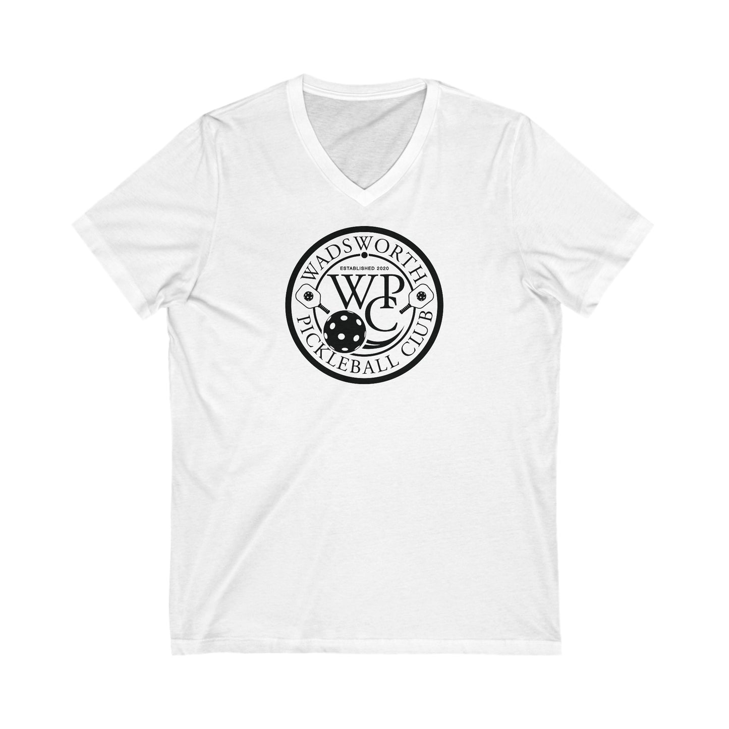 WPC WHITE-BLACK LOGO (FRONT ONLY) - Unisex Jersey Short Sleeve V-Neck Tee