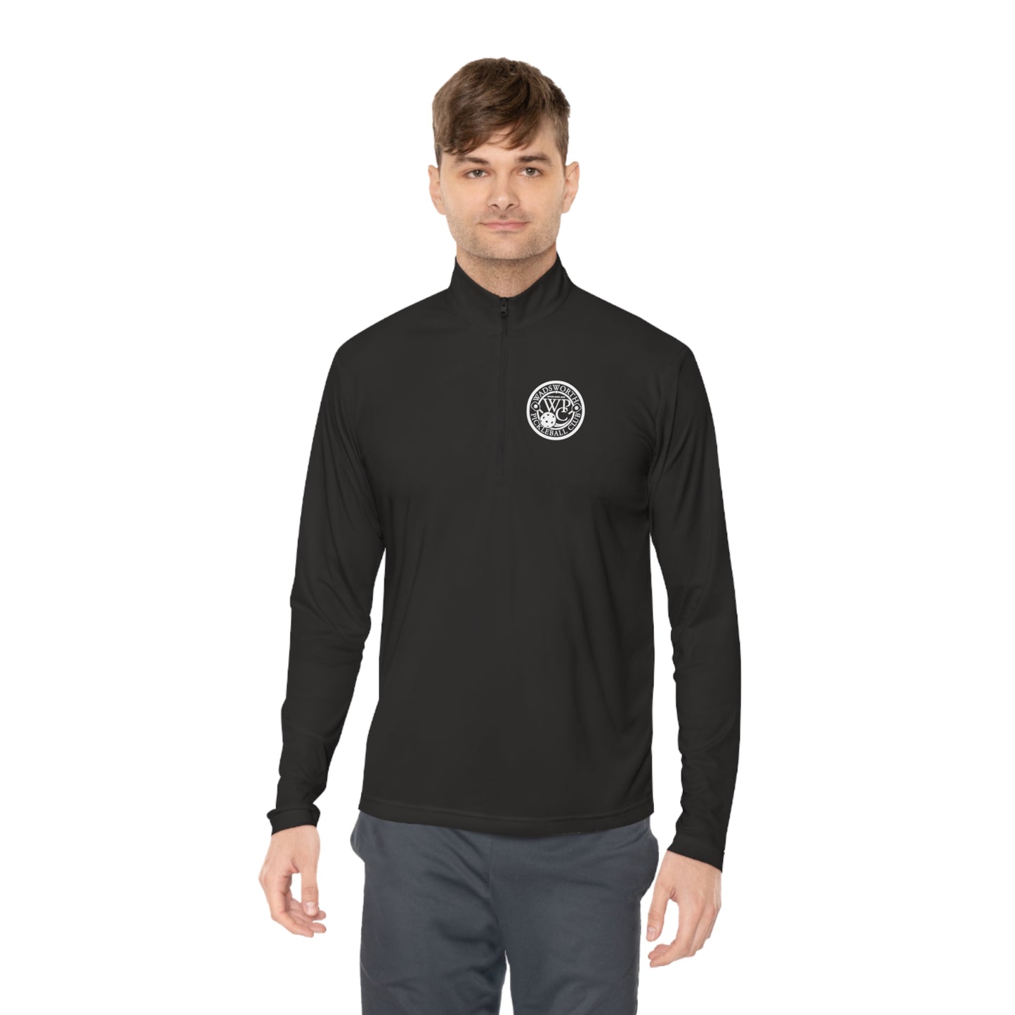 WPC BLACK-WHITE LOGO (FRONT & PICKLEBALL BACK) - Unisex Quarter-Zip Pullover