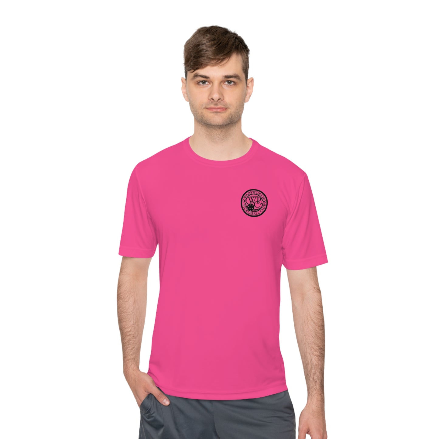 WPC BLACK-WHITE POCKET LOGO SPORT-TEK (FRONT & LOGO BACK) - Unisex Moisture Wicking Tee