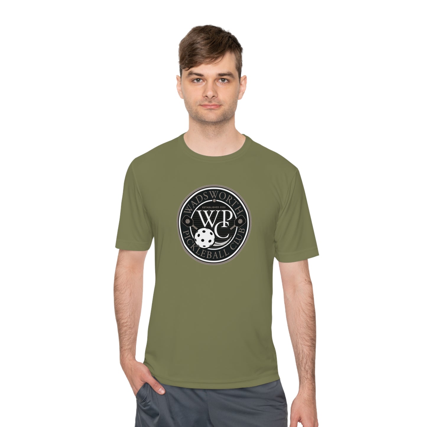 WPC GRAY LOGO SPORT-TEK (FRONT & PICKLEBALL BACK) - Unisex Moisture Wicking Tee