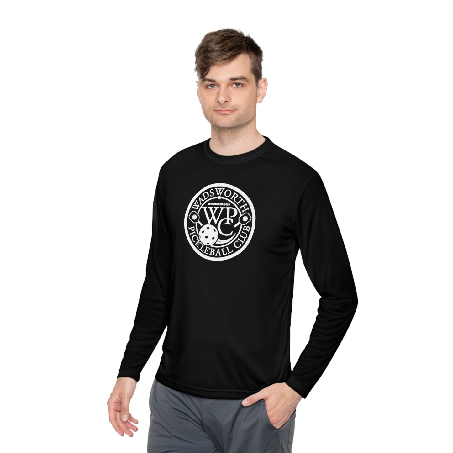 WPC BLACK-WHITE LOGO SPORT-TEK (FRONT & PICKLEBALL BACK) - Unisex Lightweight Long Sleeve Tee