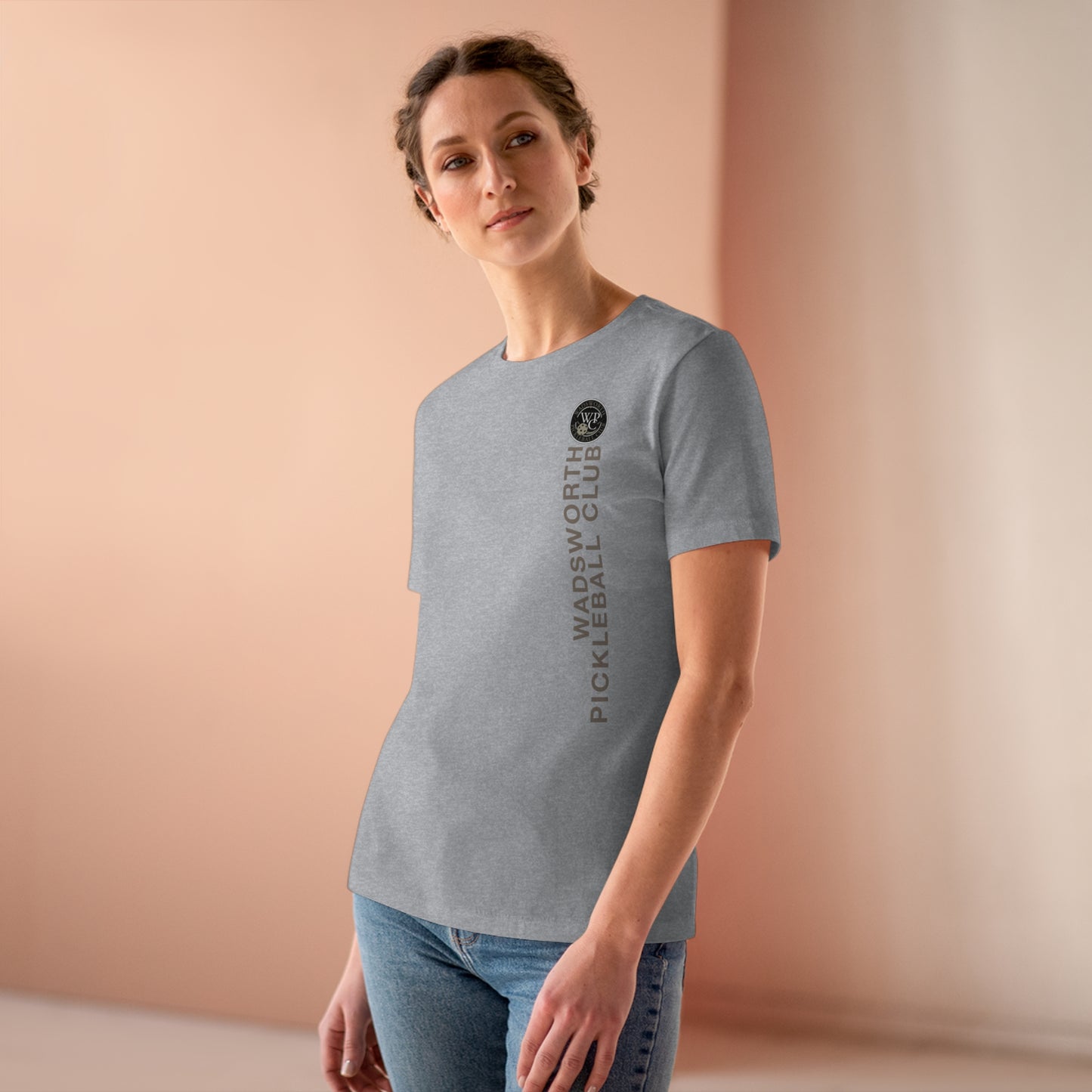 WPC VERTICAL GRAY WHITE, Relaxed Fit Women's T-shirt