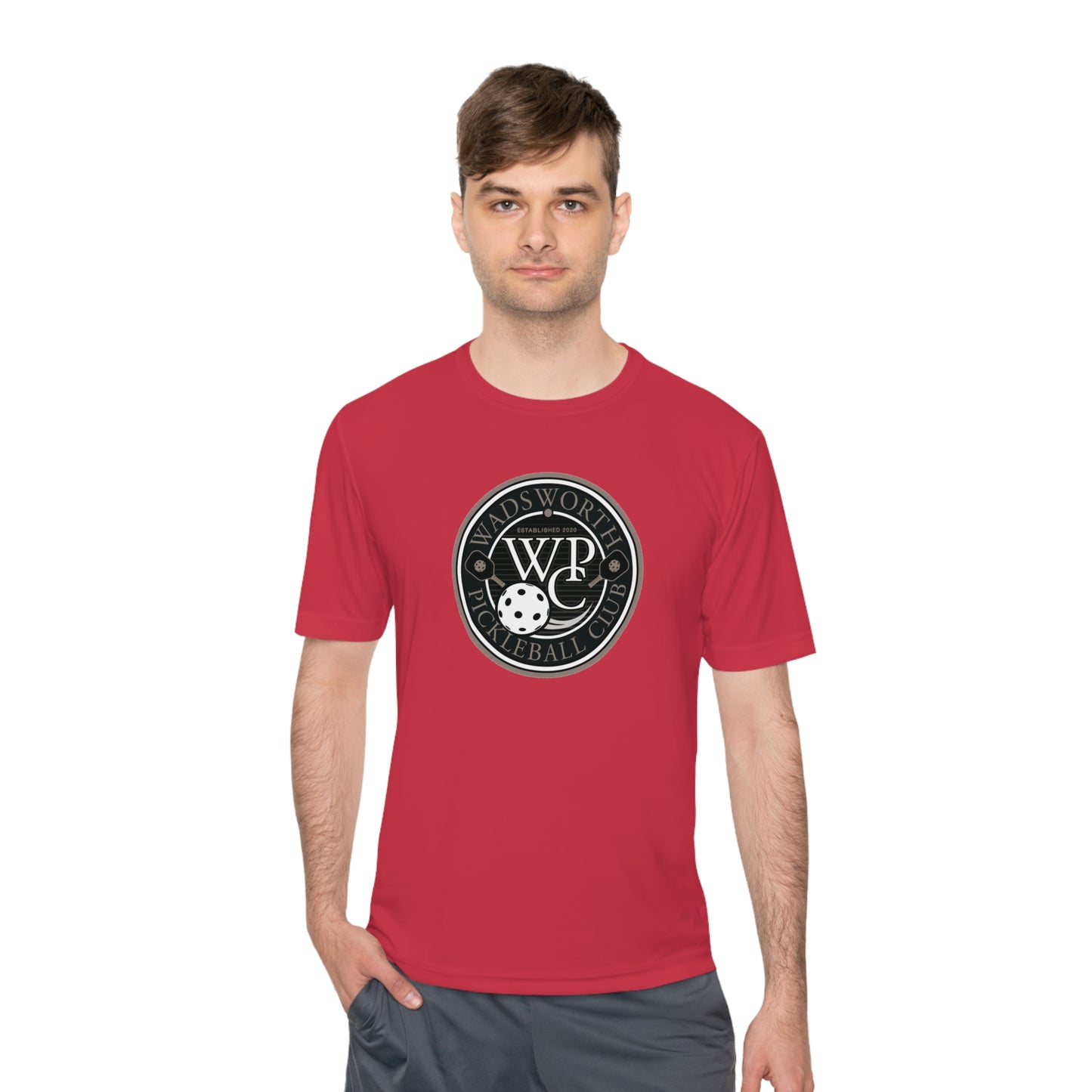 WPC GRAY LOGO SPORT-TEK (FRONT & PICKLEBALL BACK) - Unisex Moisture Wicking Tee
