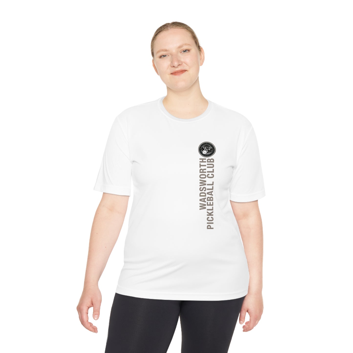 WPC WHITE-GRAY VERTICAL LOGO SPORT-TEK (FRONT & LOGO BACK) - Unisex Moisture Wicking Tee