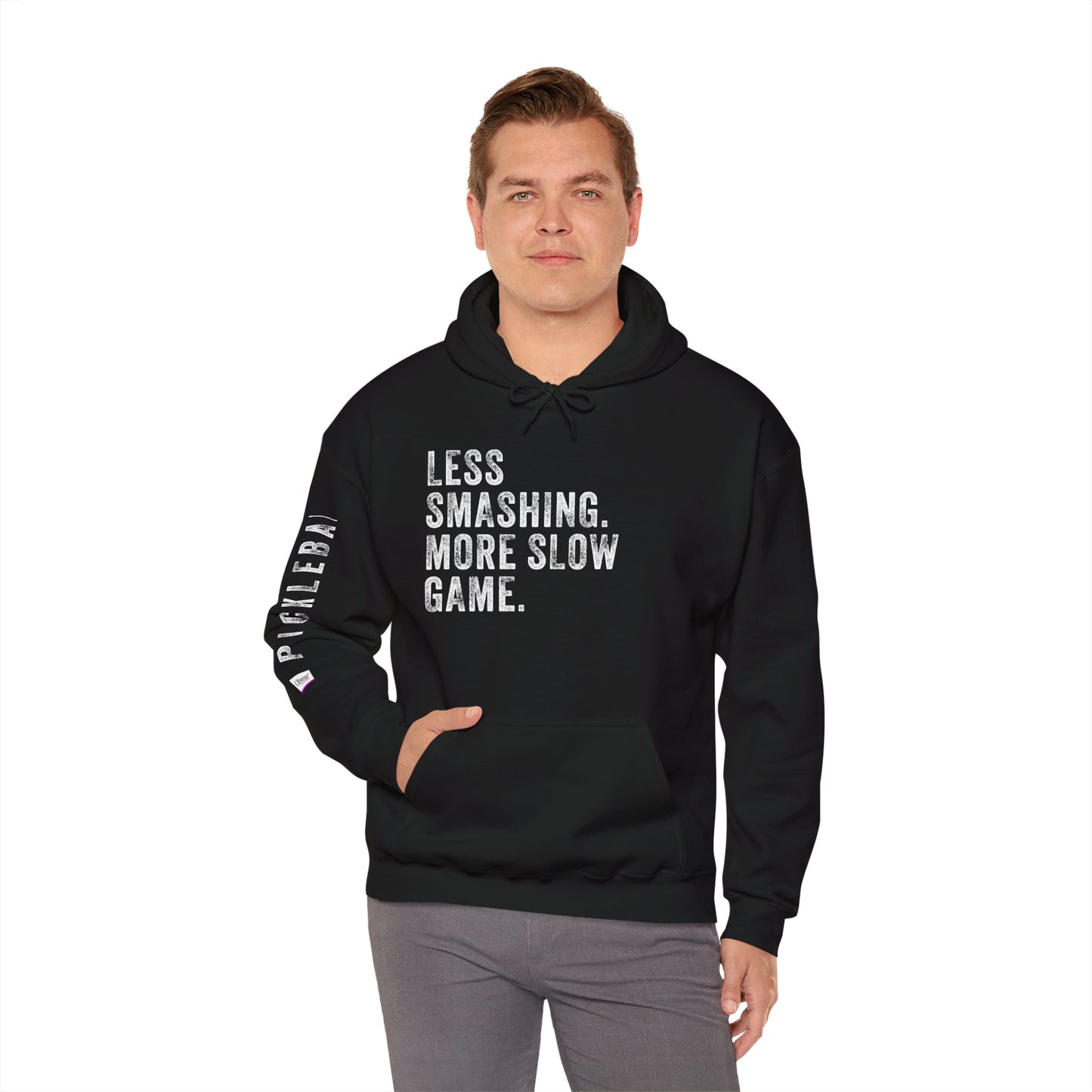 LESS SMASHING. MORE SLOW GAME. Unisex Heavy Blend™ Hooded Sweatshirt