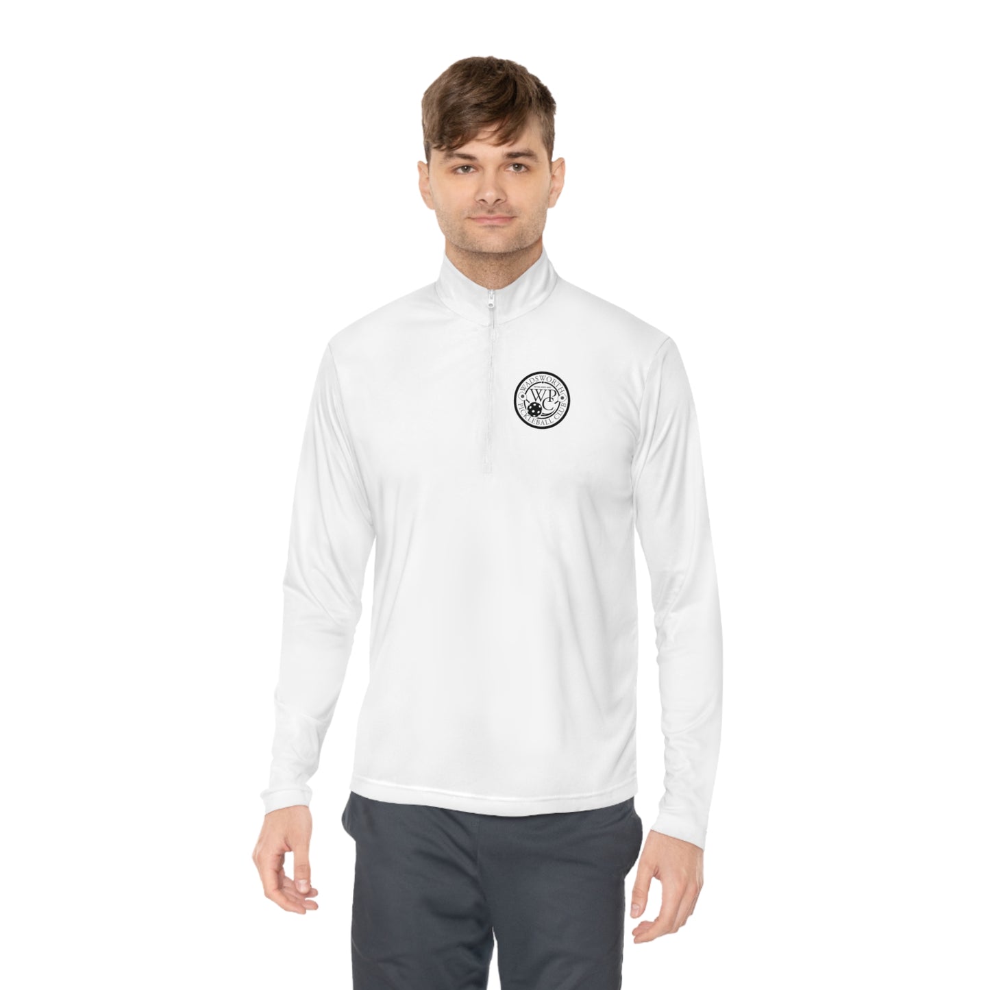 WPC BLACK-WHITE LOGO (FRONT & PICKLEBALL BACK) - Unisex Quarter-Zip Pullover