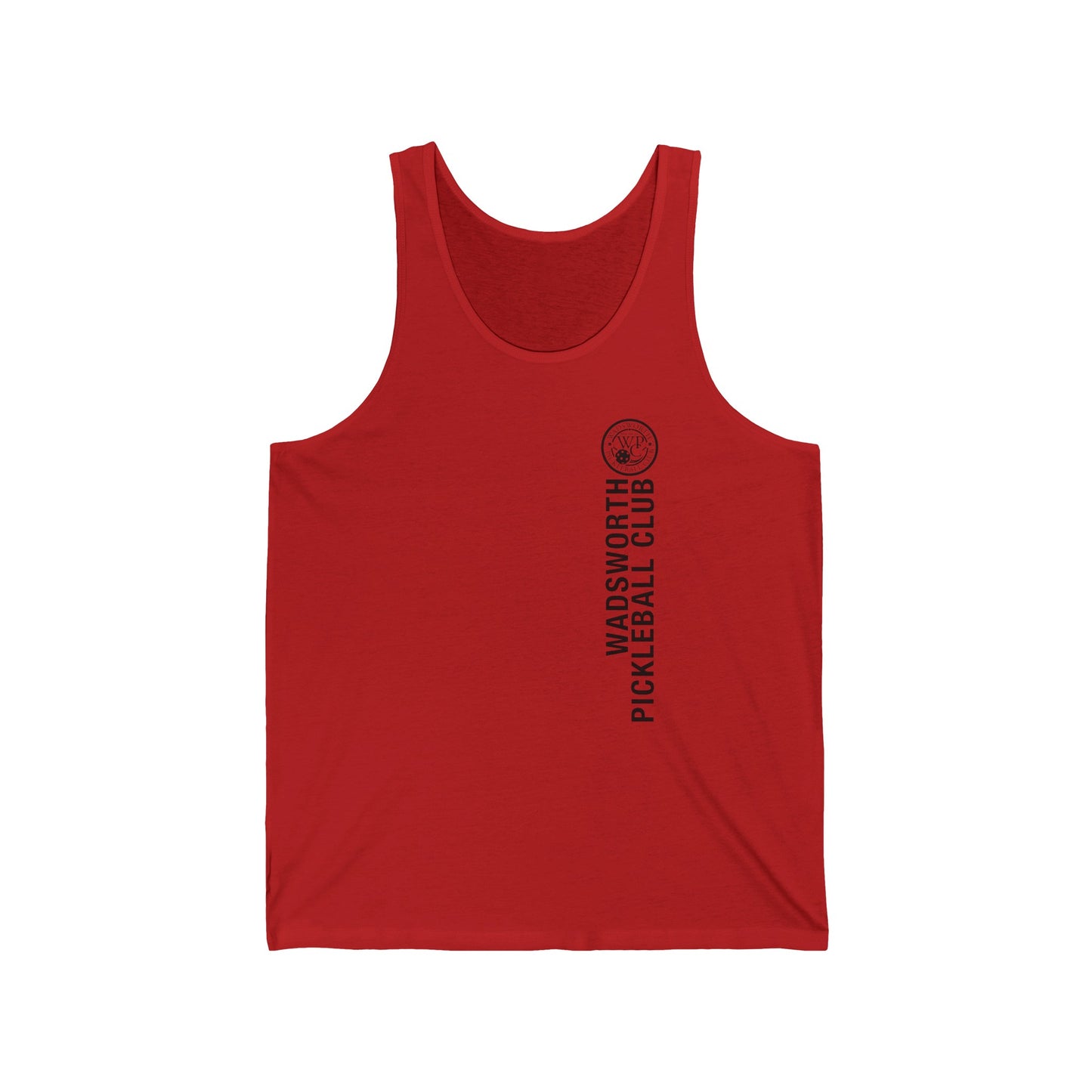 WPC WHITE-BLACK VERTICAL LOGO (FRONT & PICKLEBALL BACK) - Unisex Jersey Tank