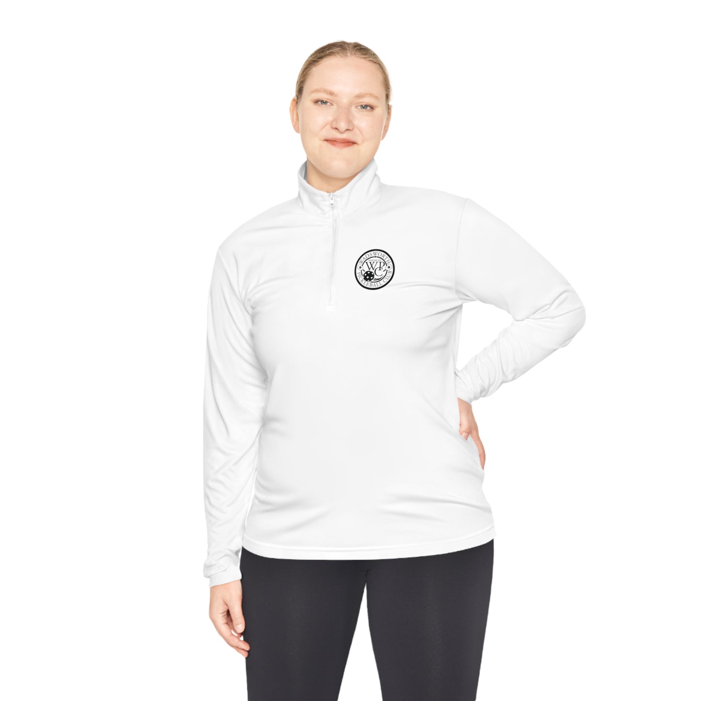WPC BLACK-WHITE LOGO (FRONT & PICKLEBALL BACK) - Unisex Quarter-Zip Pullover