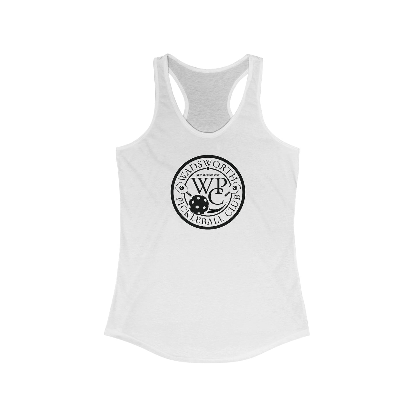 WPC WHITE-BLACK LOGO (FRONT ONLY) - Women's Ideal Racerback Tank