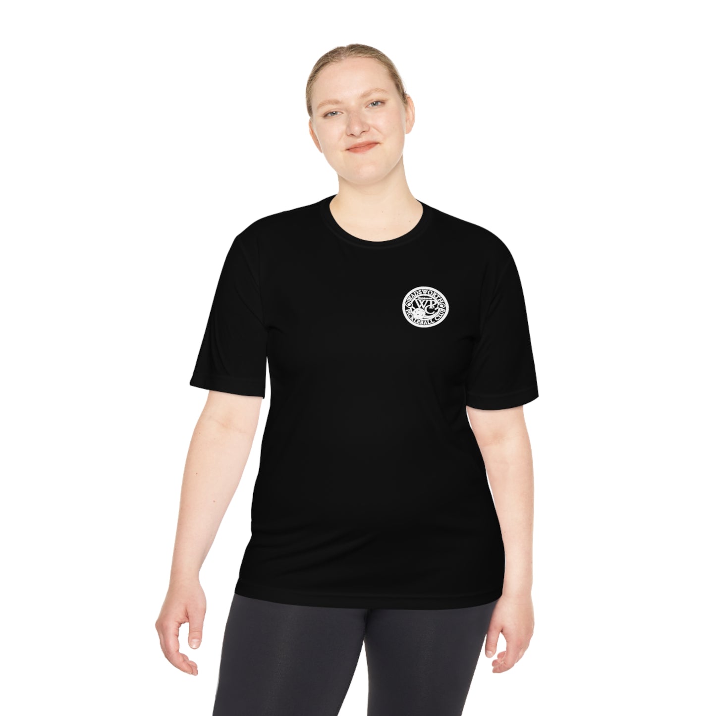 WPC BLACK-WHITE POCKET LOGO SPORT-TEK (FRONT & LOGO BACK) - Unisex Moisture Wicking Tee