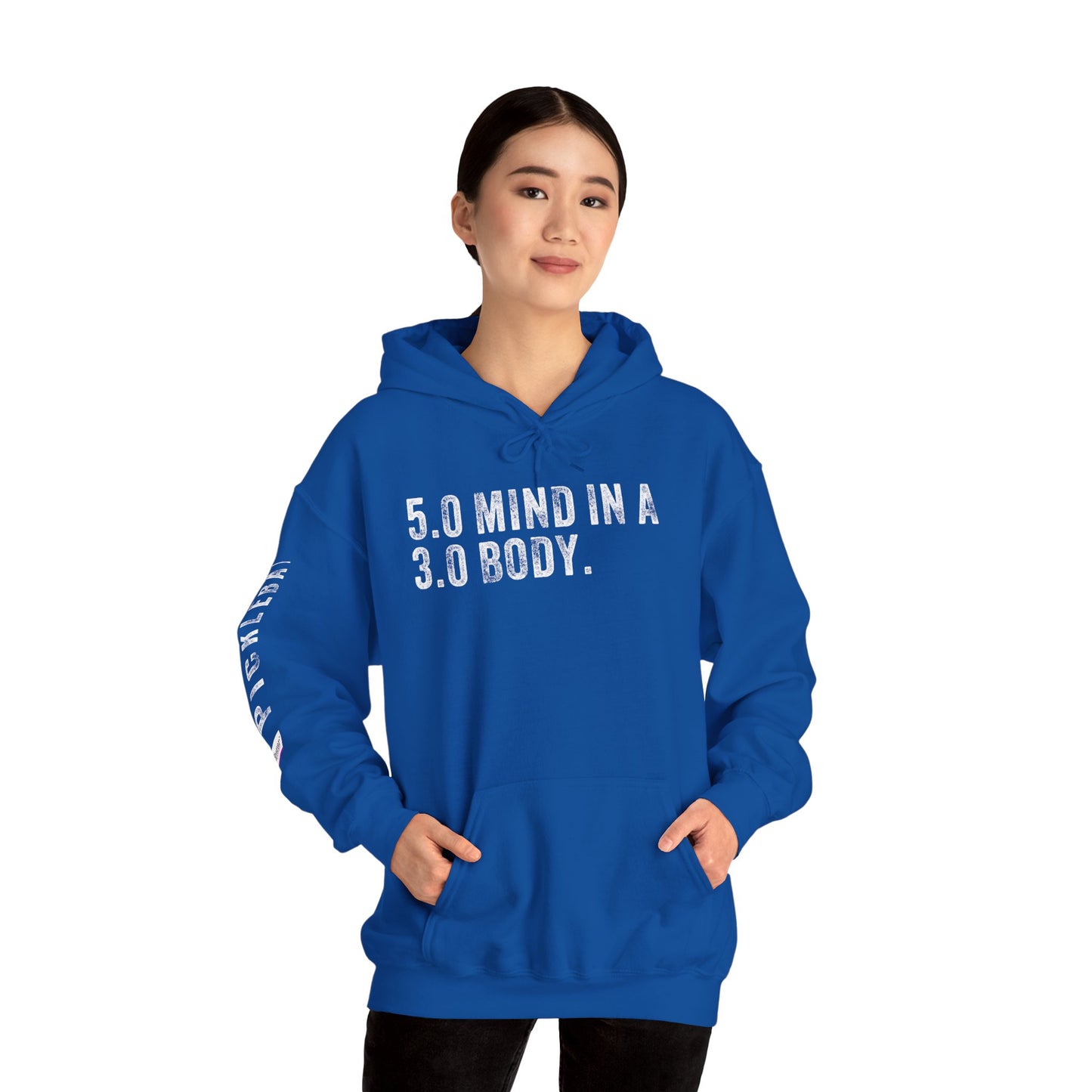 5.0 MIND IN A 3.0 BODY, Unisex Heavy Blend™ Hooded Sweatshirt