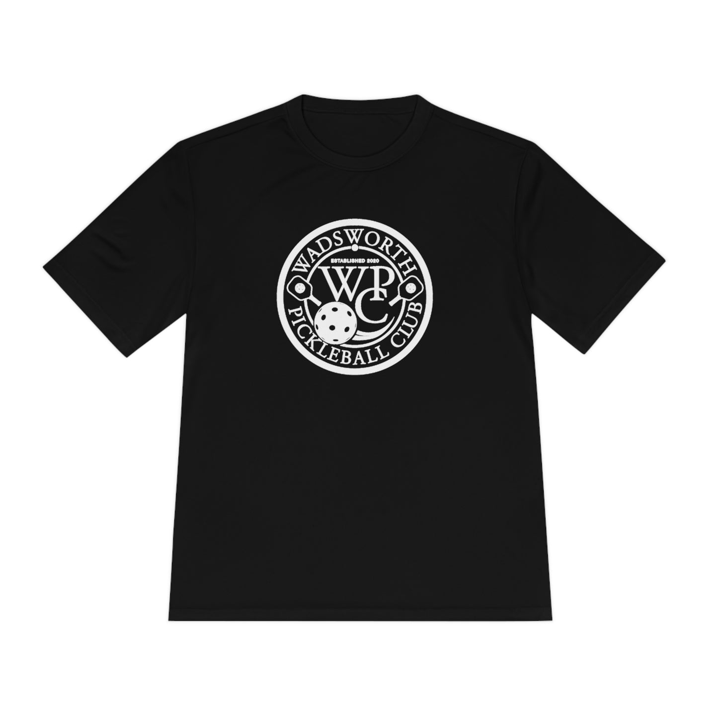 WPC BLACK-WHITE LOGO SPORT-TEK (FRONT & PICKLEBALL BACK) - Unisex Moisture Wicking Tee