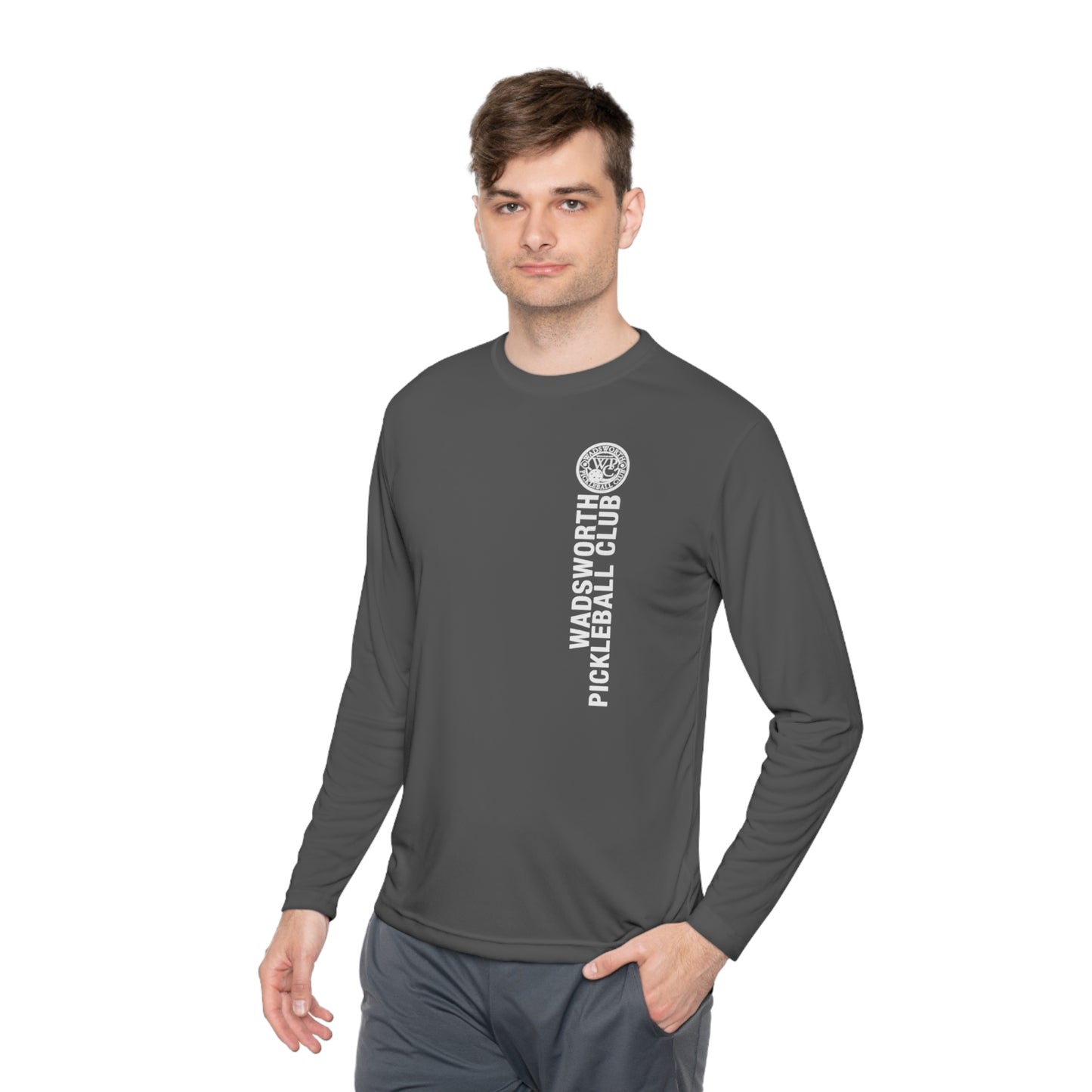 WPC WHITE-BLACK VERTICAL LOGO SPORT-TEK (FRONT & BACK) - Unisex Lightweight Long Sleeve Tee