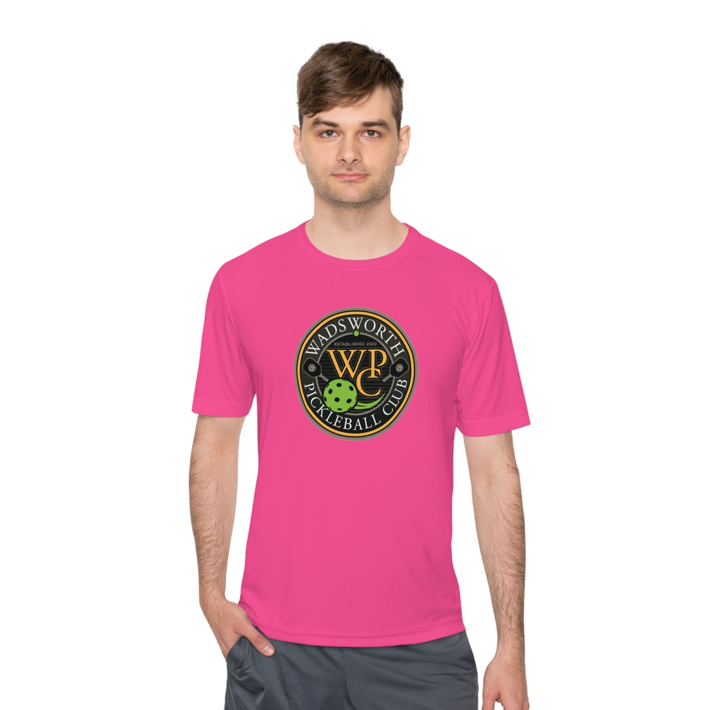 WPC COLOR LOGO SPORT-TEK (FRONT & PICKLEBALL BACK) - Unisex Moisture Wicking Tee