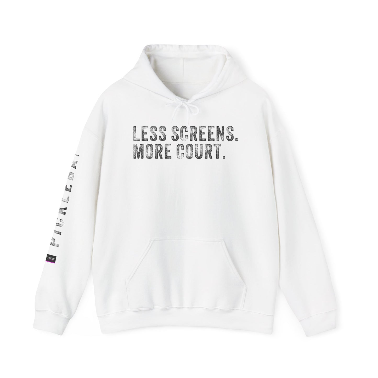 LESS SCREENS. MORE COURT, Unisex Heavy Blend™ Hooded Sweatshirt