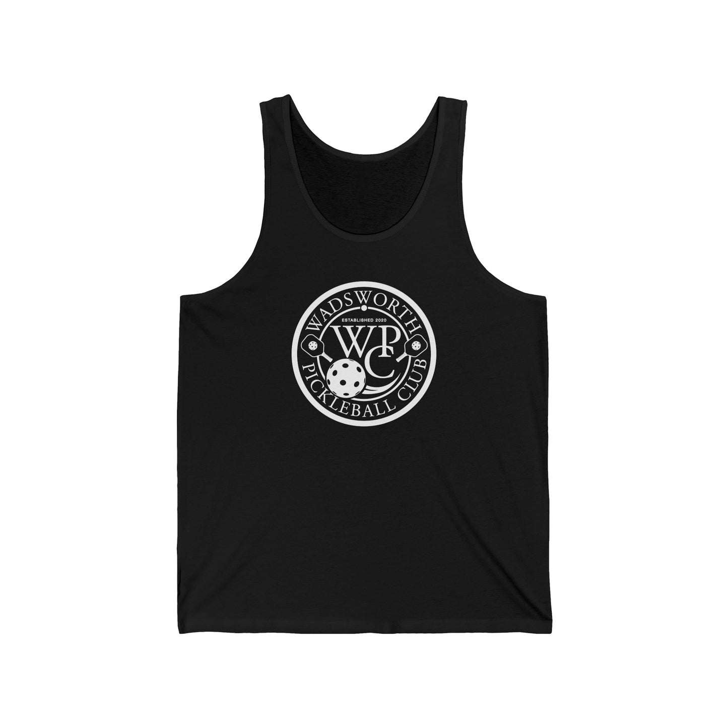 WPC WHITE-BLACK LOGO (FRONT & PICKLEBALL BACK) - Unisex Jersey Tank